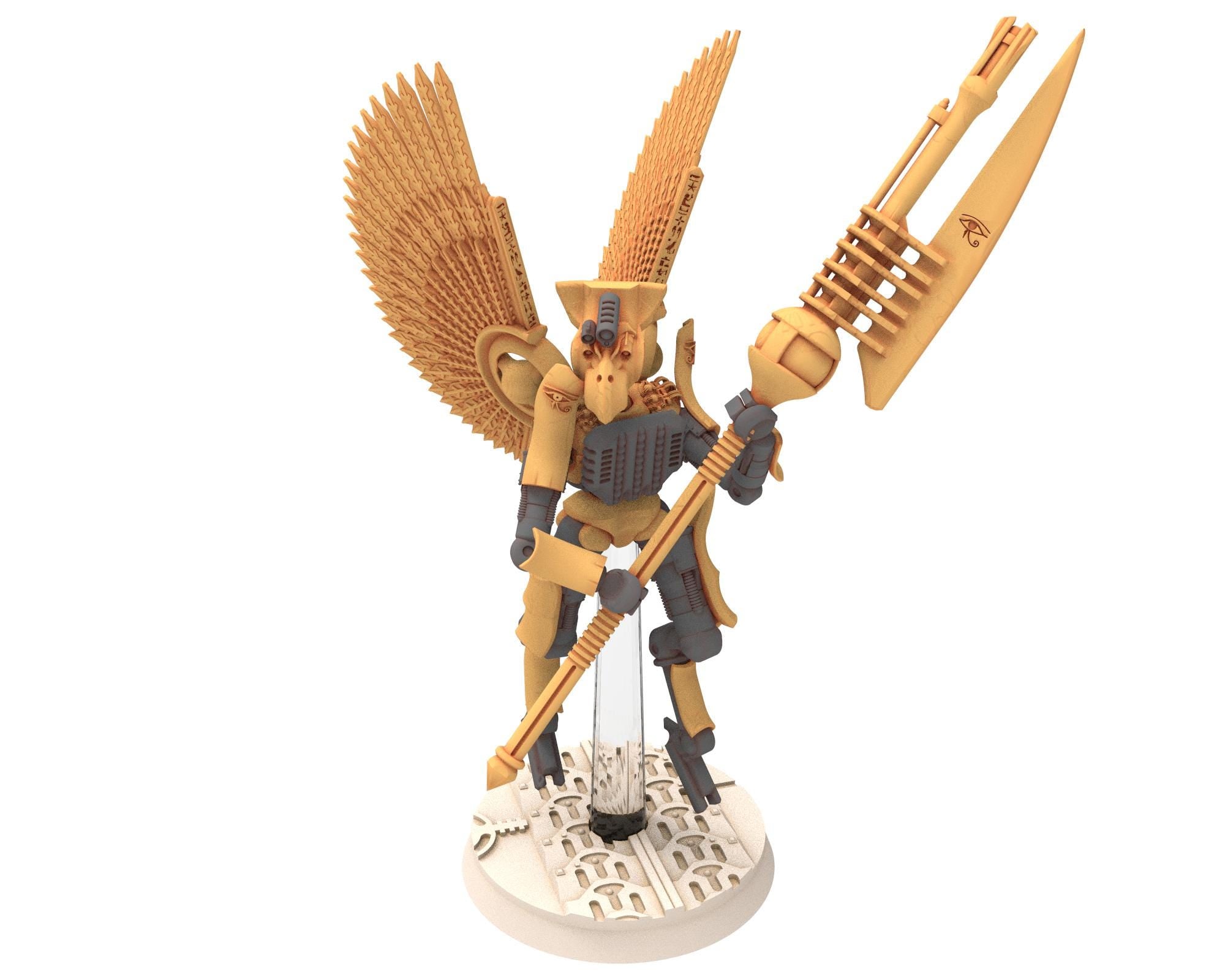 Cinan - Horus - Chemou - Maat: Support, Battle Robot, space lord's guardians of the Necropolis, solid & modular posable miniatures