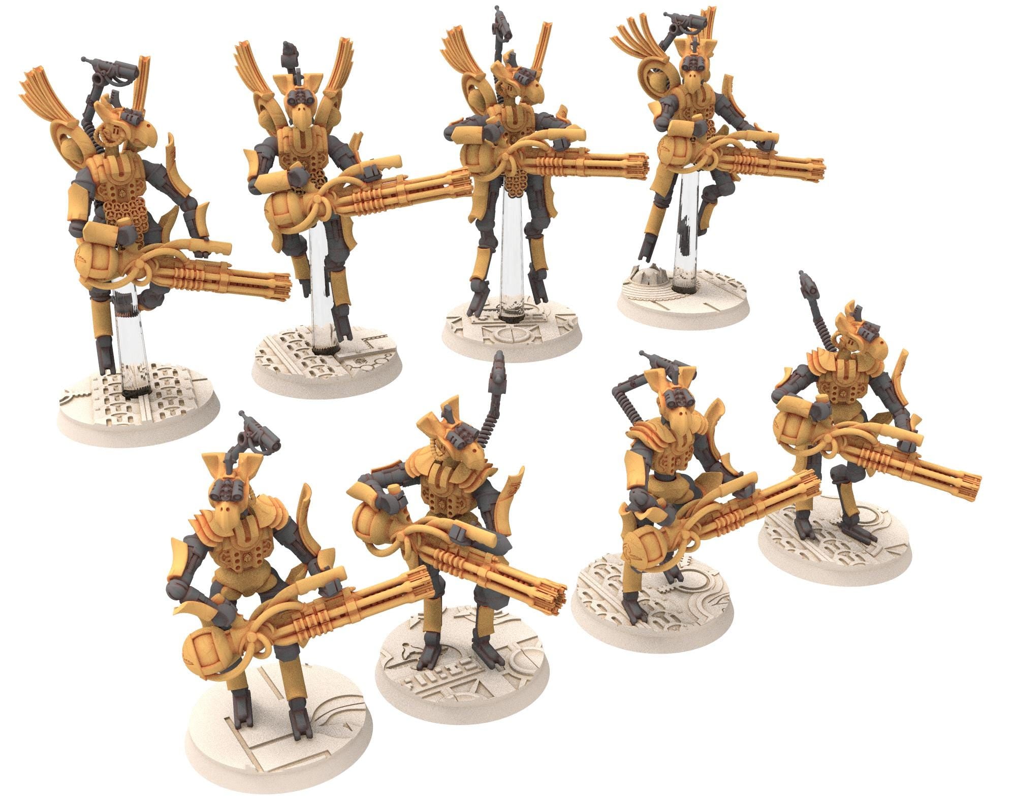 Cinan - Horus - Chemou - Narmer: Support, Battle Robot, space lord's guardians of the Necropolis, solid & modular posable miniatures