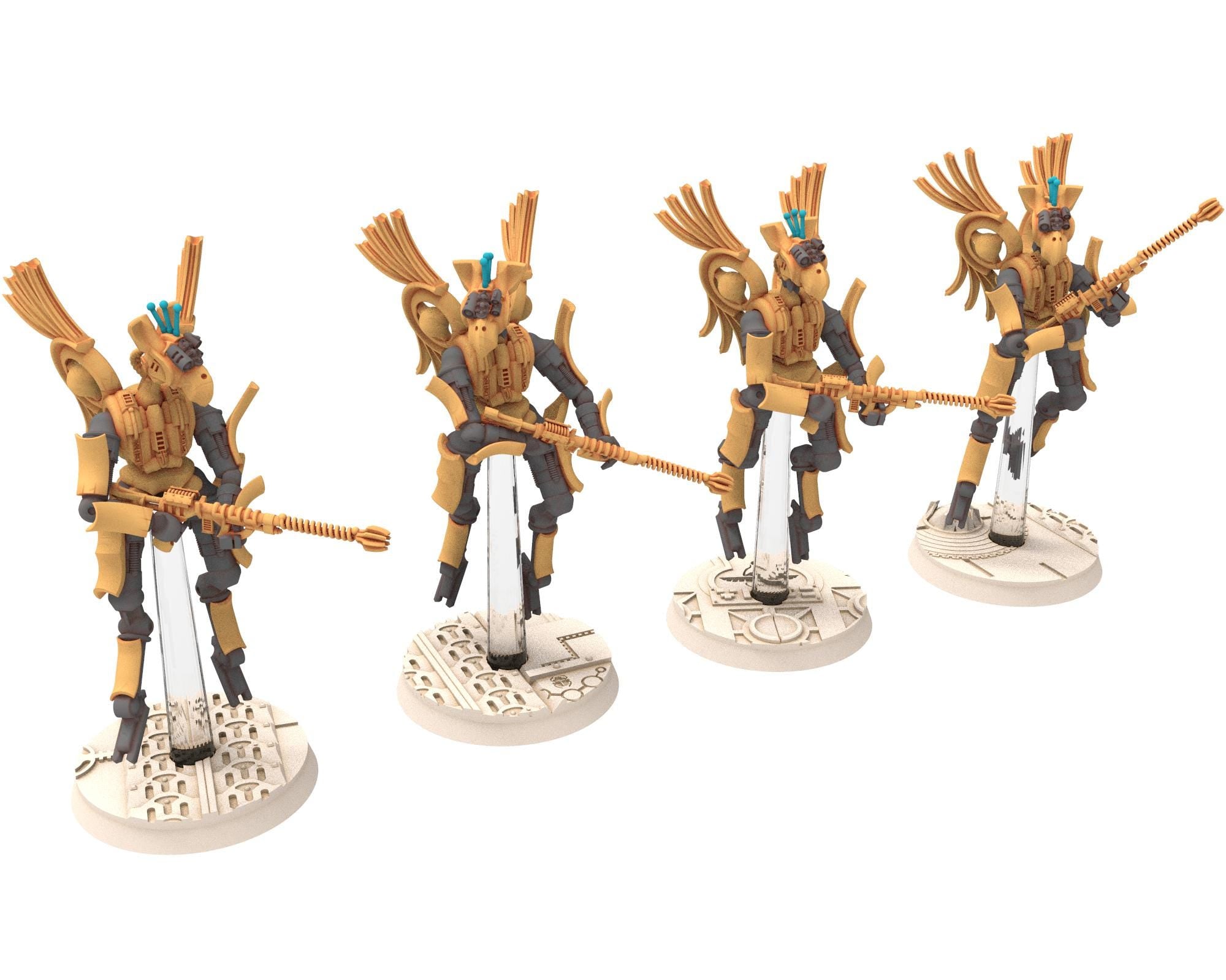 Cinan - Horus - Peret - Deshret: Line, Battle Robot, space lord's guardians of the Necropolis, solid & modular posable miniatures