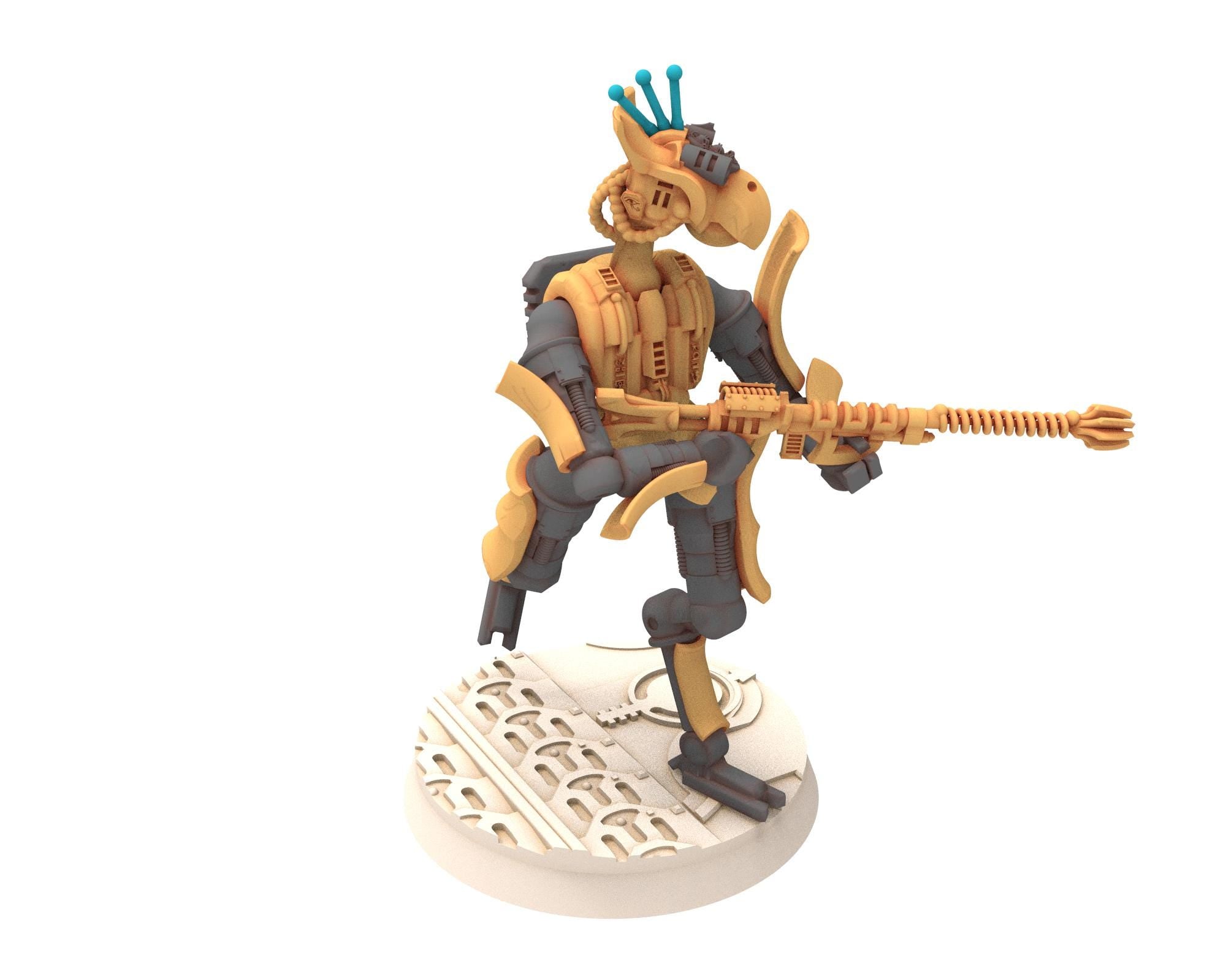 Cinan - Horus - Peret - Deshret: Line, Battle Robot, space lord's guardians of the Necropolis, solid & modular posable miniatures