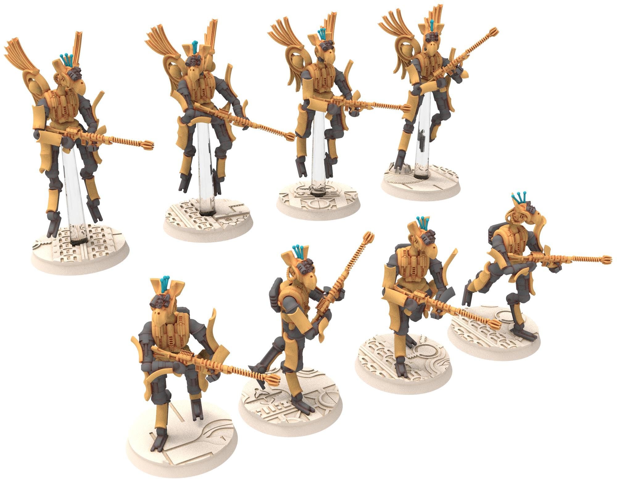 Cinan - Horus - Peret - Deshret: Line, Battle Robot, space lord's guardians of the Necropolis, solid & modular posable miniatures