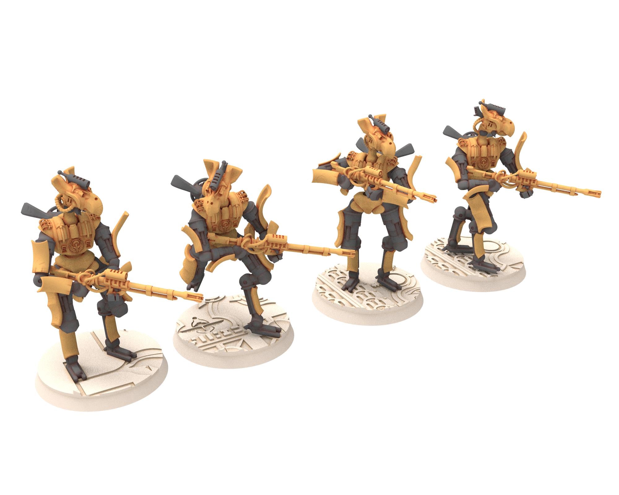 Cinan - Horus - Peret - Heru: Line, Battle Robot, space lord's guardians of the Necropolis, solid & modular posable miniatures