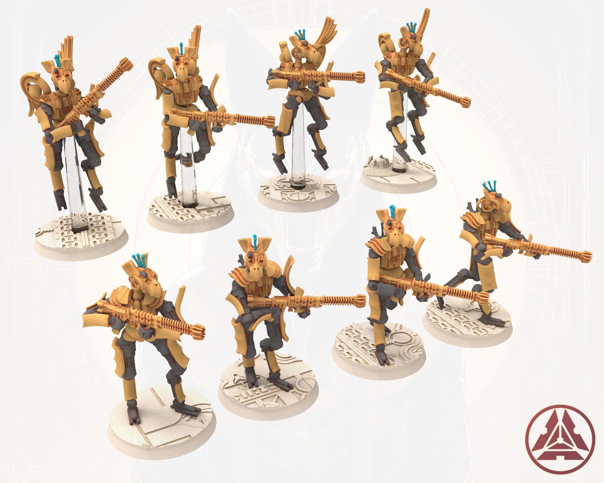 Cinan - Horus - Peret - Horos: Line, Battle Robot, space lord's guardians of the Necropolis, solid & modular posable miniatures