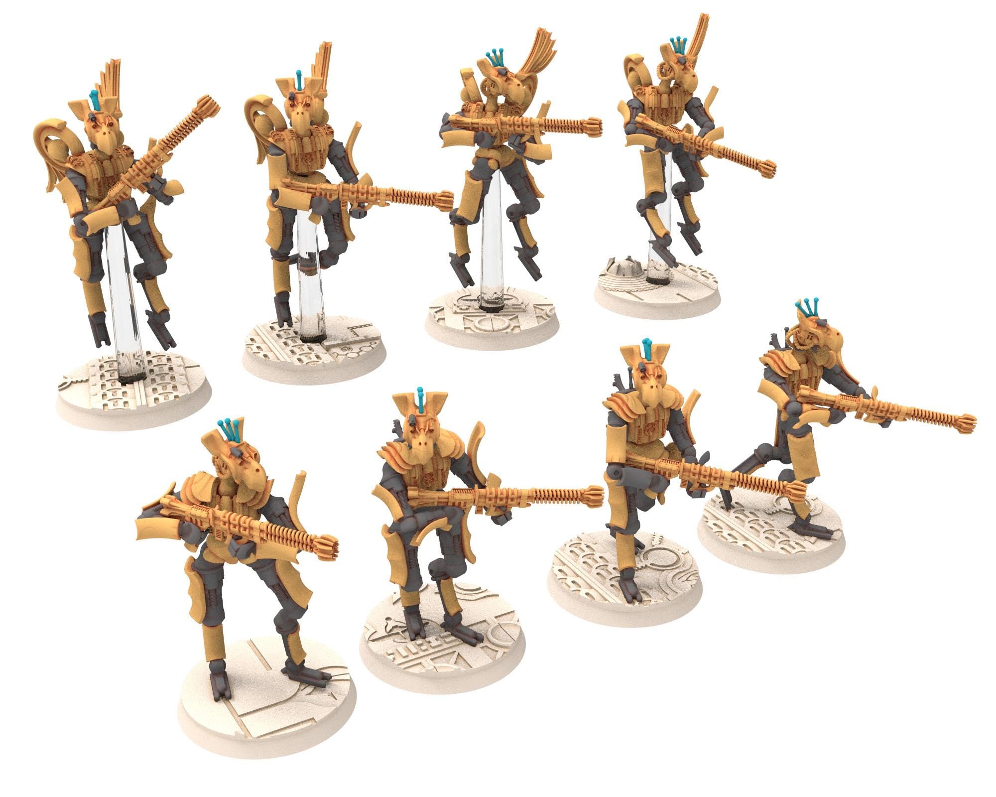 Cinan - Horus - Peret - Horos: Line, Battle Robot, space lord's guardians of the Necropolis, solid & modular posable miniatures