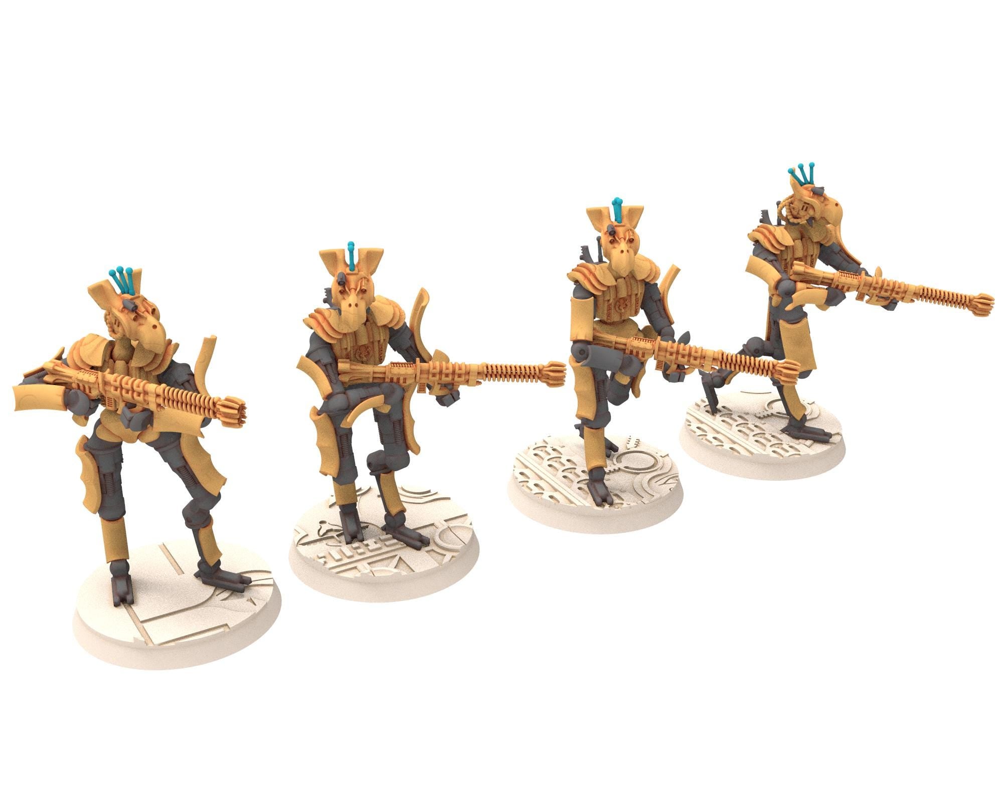 Cinan - Horus - Peret - Horos: Line, Battle Robot, space lord's guardians of the Necropolis, solid & modular posable miniatures