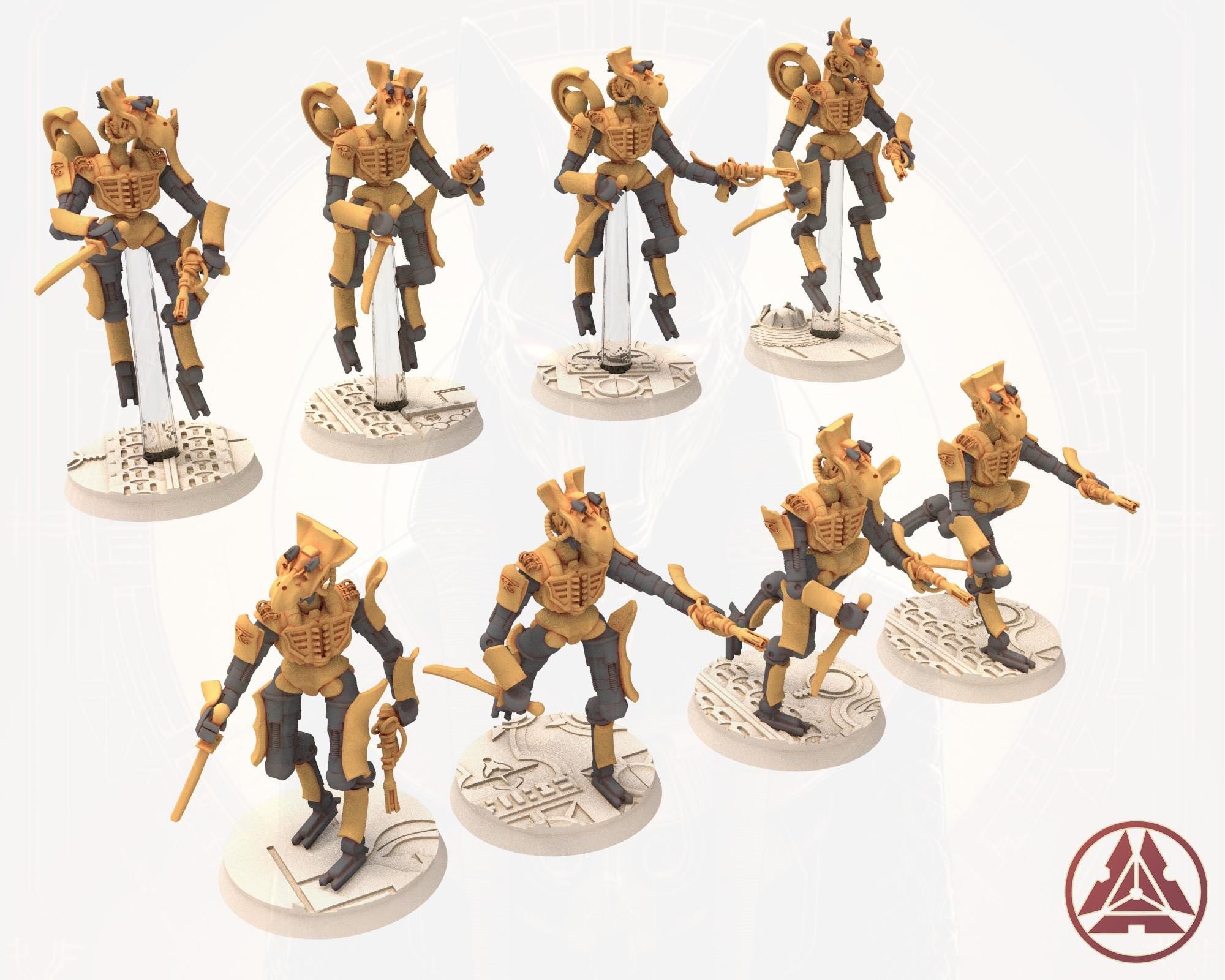 Cinan - Horus - Warkebt - Maryannu: Pilot, Battle Robot, space lord's guardians of the Necropolis, solid & modular posable miniatures