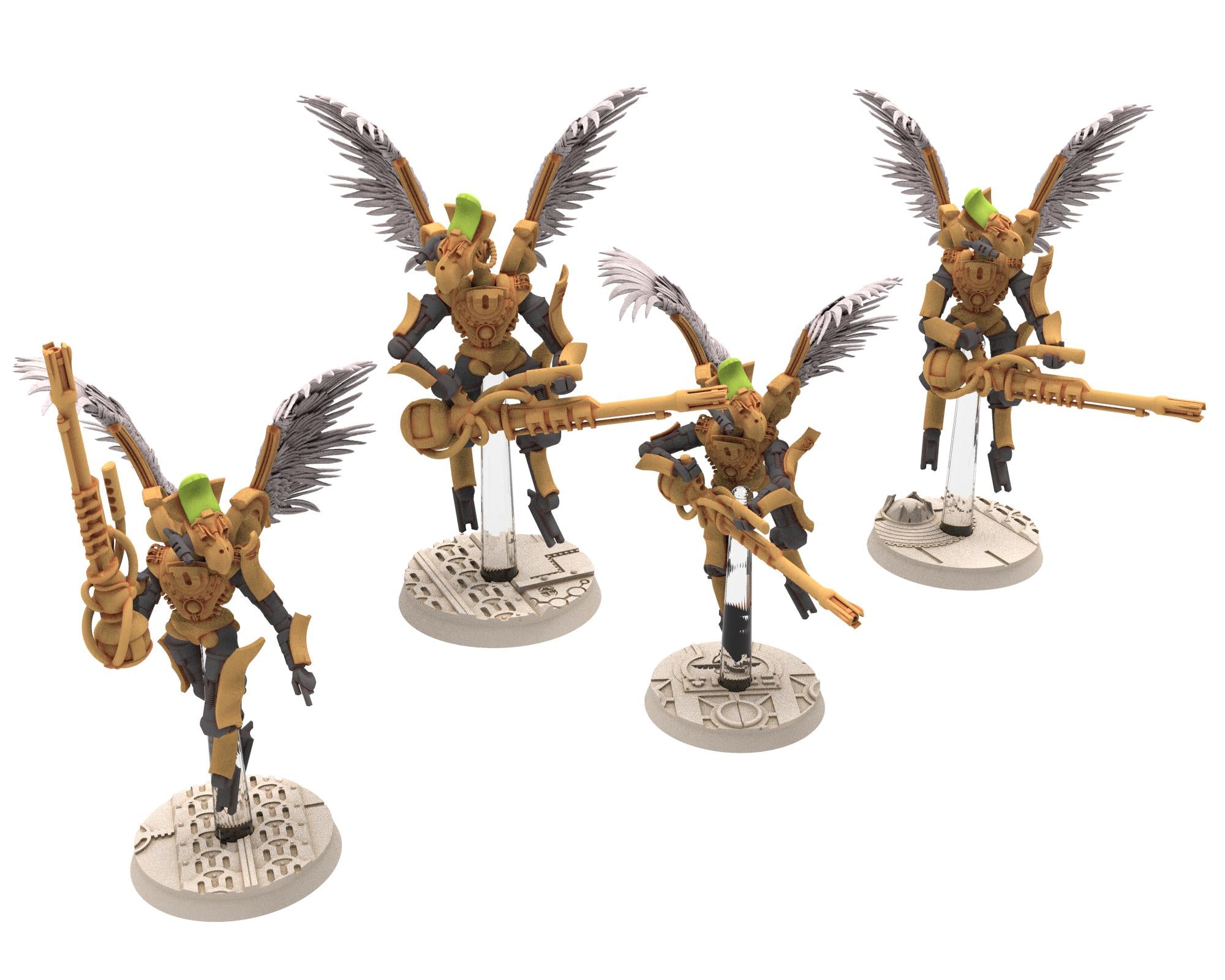 Cinan - Horus - Chemou - Hedjet: Support, Battle Robot, space lord's guardians of the Necropolis, solid & modular posable miniatures