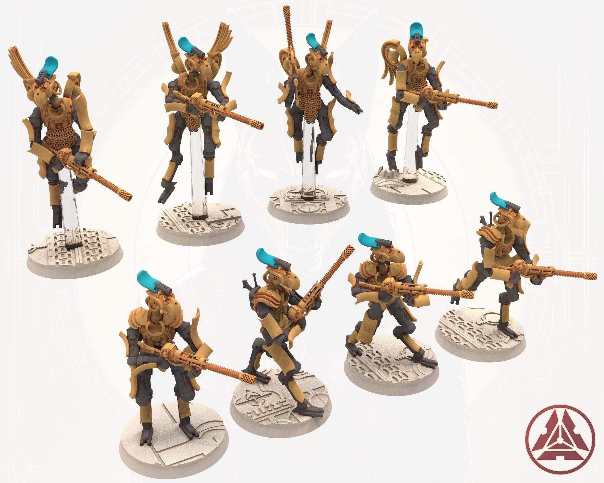 Cinan - Horus - Peret - Atef: Line, Battle Robot, space lord's guardians of the Necropolis, solid & modular posable miniatures