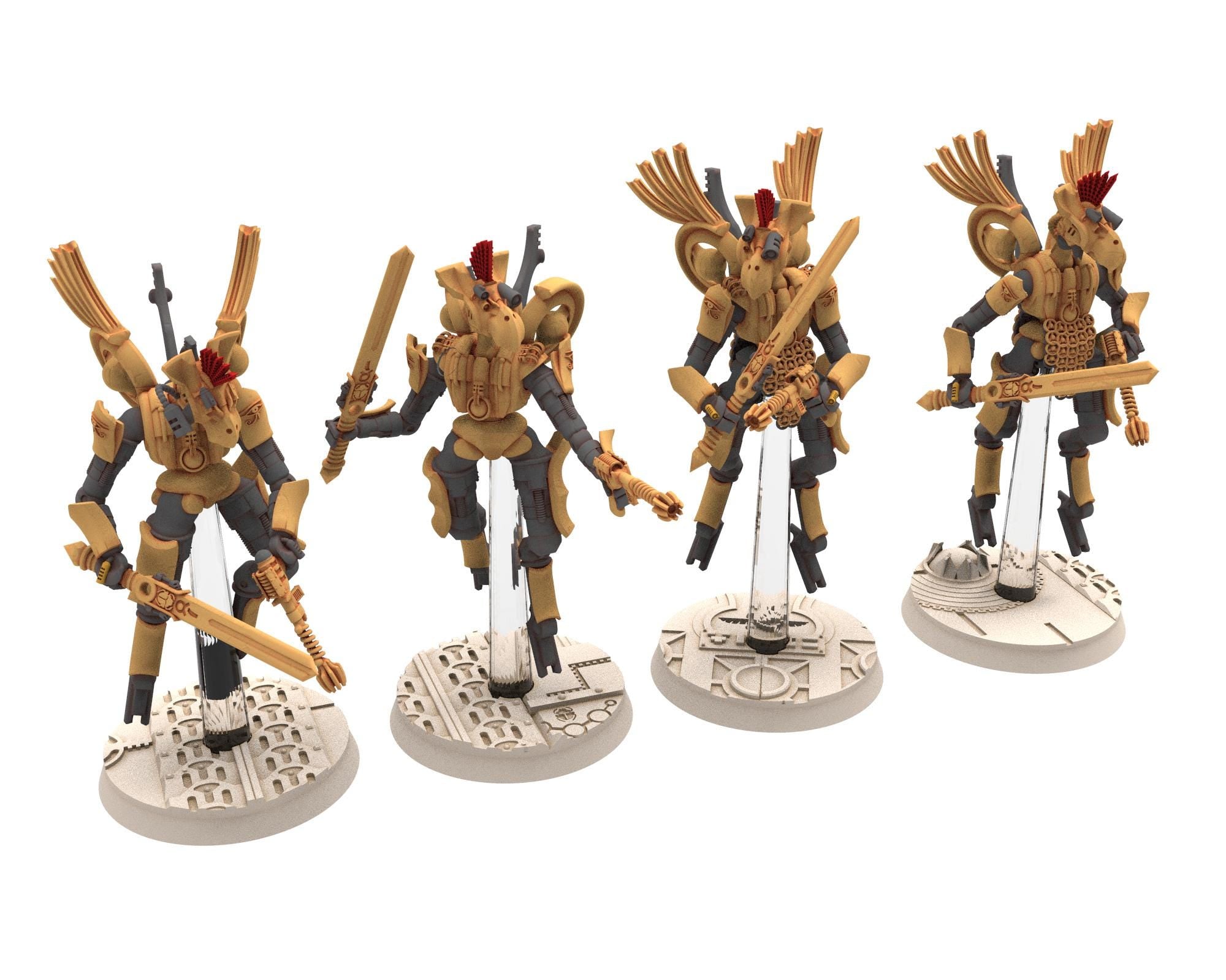 Cinan - Horus - Akhet - Parath: Assault, Battle Robot, space lord's guardians of the Necropolis, solid & modular posable miniatures