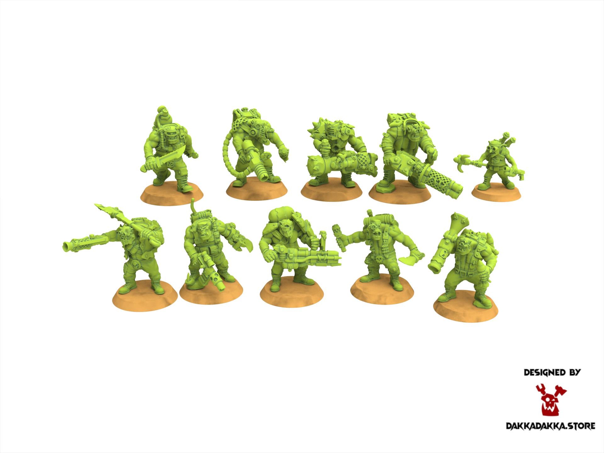 Green Skin - x9+1 Blak Orks Mob