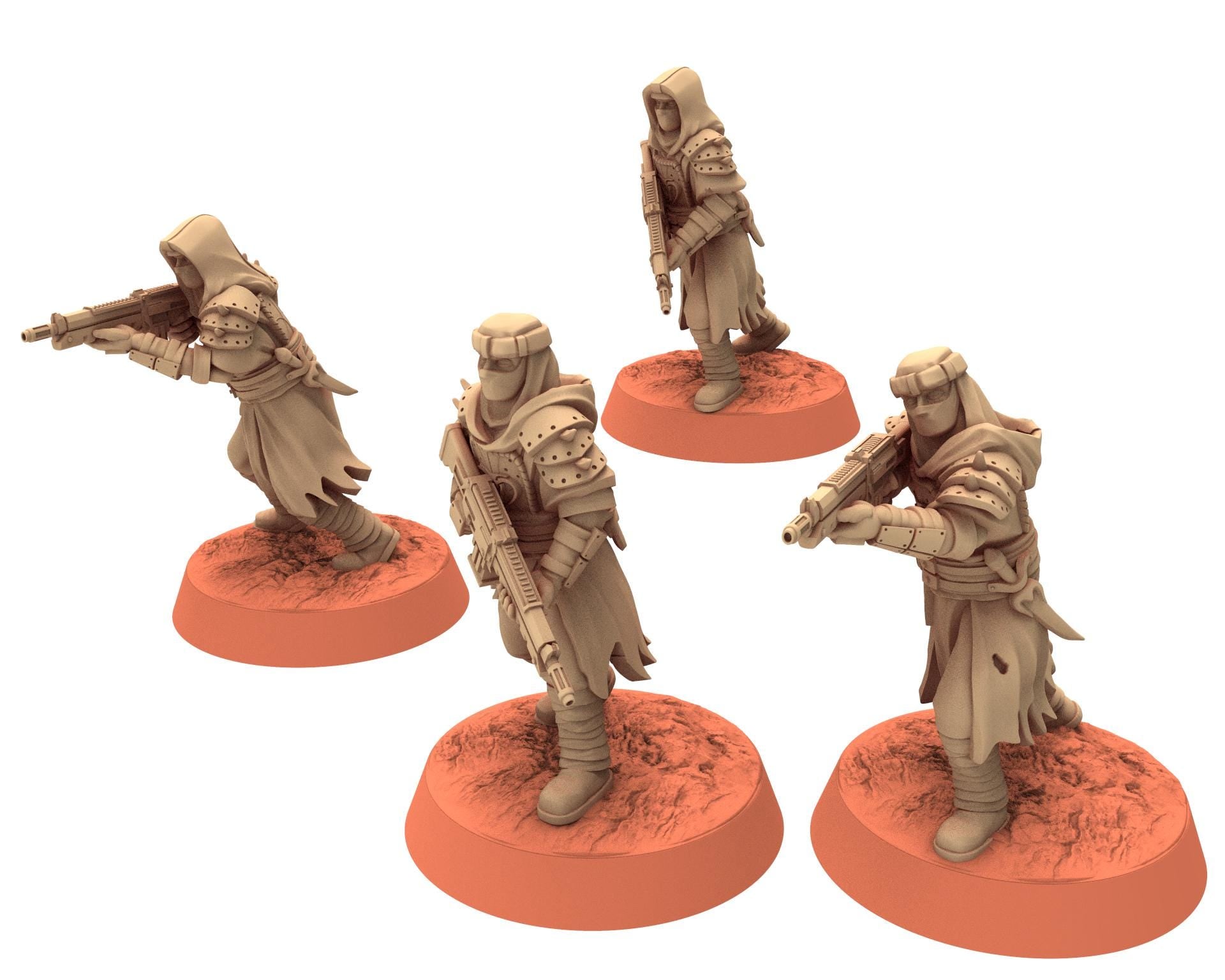 Desert Raiders - Command pack Imperial guard post apocalyptic empire usable for tabletop futuristic wargame, Dune, Star wars Quatermaster 3D