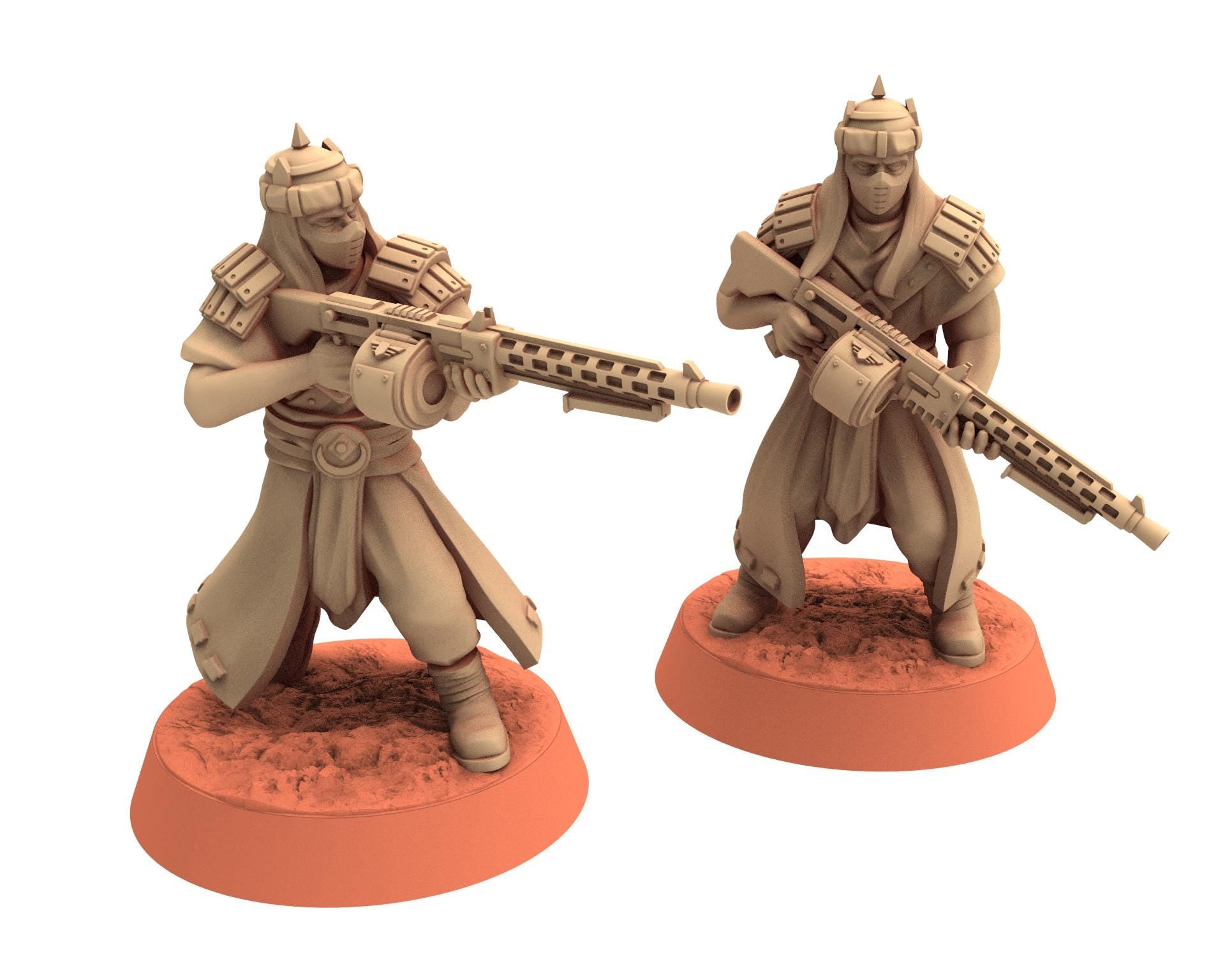 Desert Raiders - Treasury Guards Imperial guard post apocalyptic, usable for tabletop futuristic wargame, Dune, Star wars Quatermaster 3D