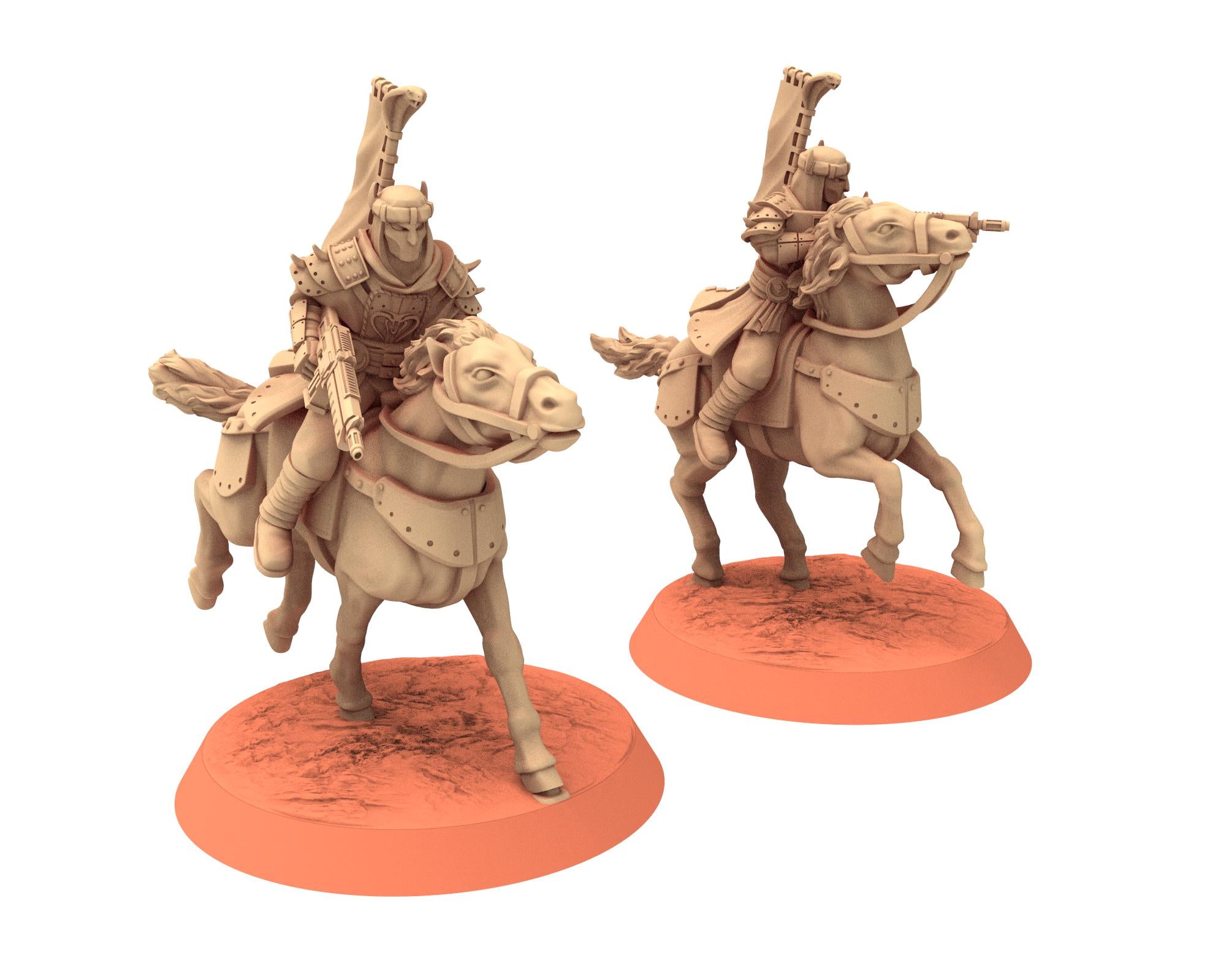 Desert Raiders - Elite Cavalry Imperial guard post apocalyptic, usable for tabletop futuristic wargame, Dune, Star wars Quatermaster 3D