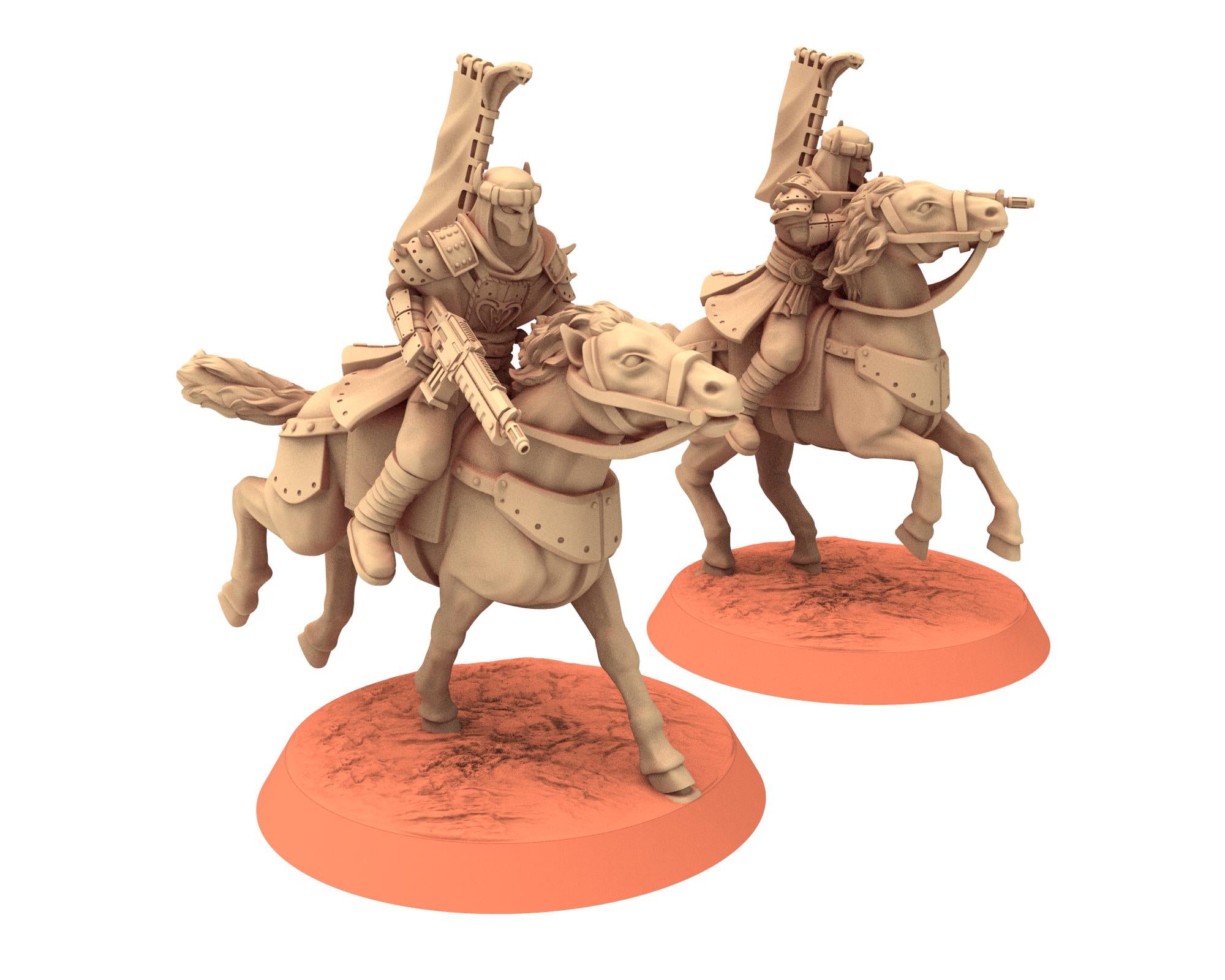 Desert Raiders - Elite Cavalry Imperial guard post apocalyptic, usable for tabletop futuristic wargame, Dune, Star wars Quatermaster 3D