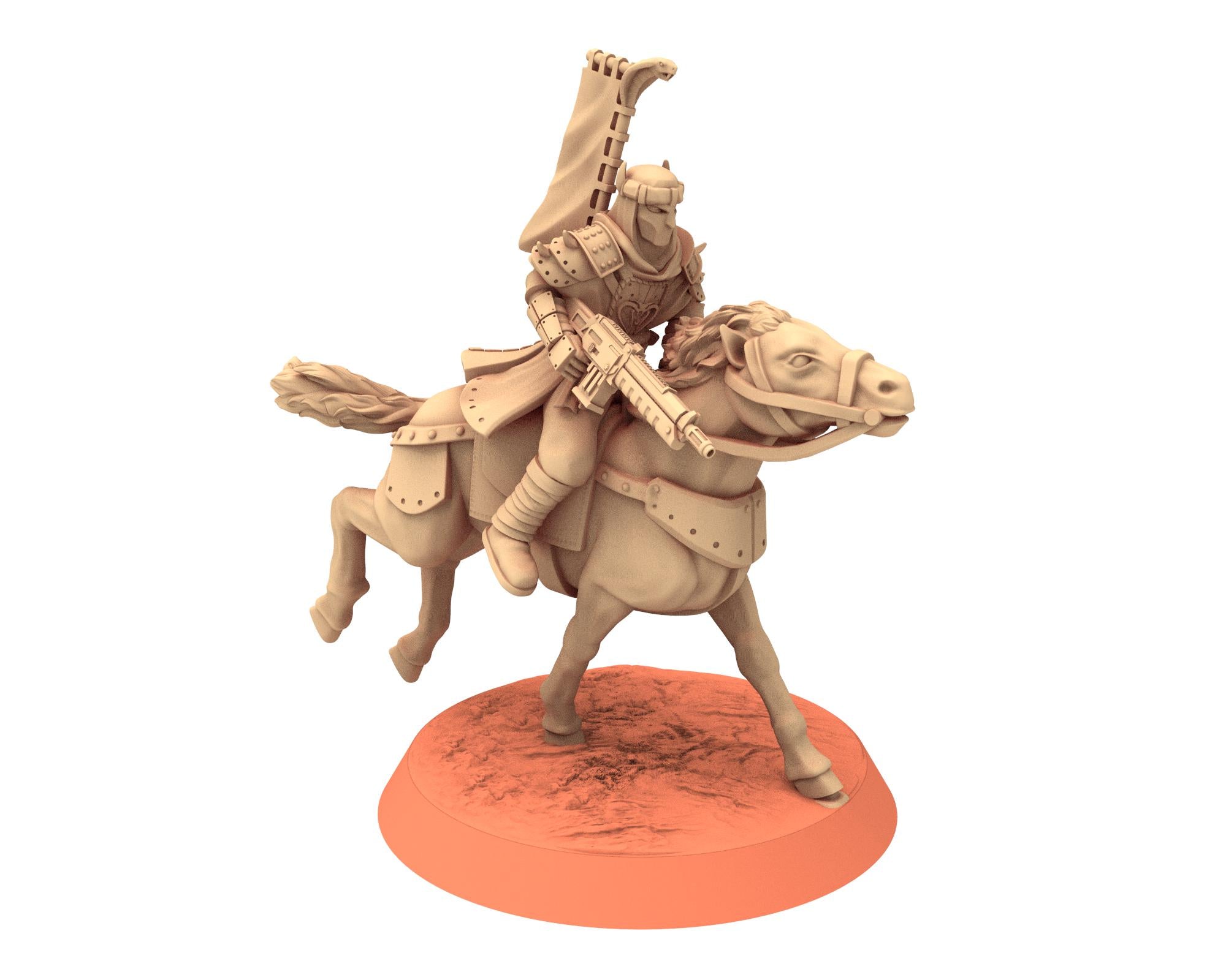 Desert Raiders - Elite Cavalry Imperial guard post apocalyptic, usable for tabletop futuristic wargame, Dune, Star wars Quatermaster 3D