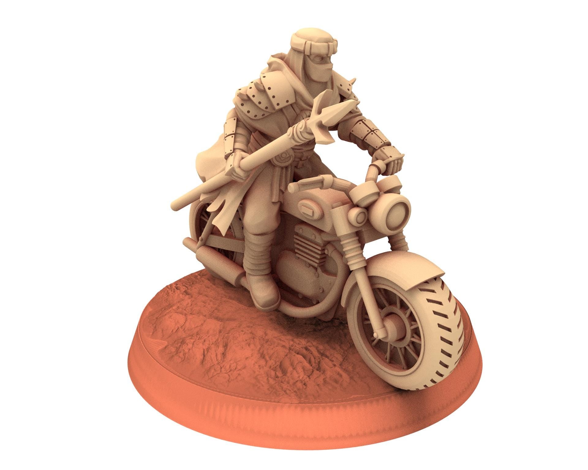 Desert Raiders - Motobike Riders Imperial guard post apocalyptic, usable for tabletop futuristic wargame, Dune, Star wars Quatermaster 3D