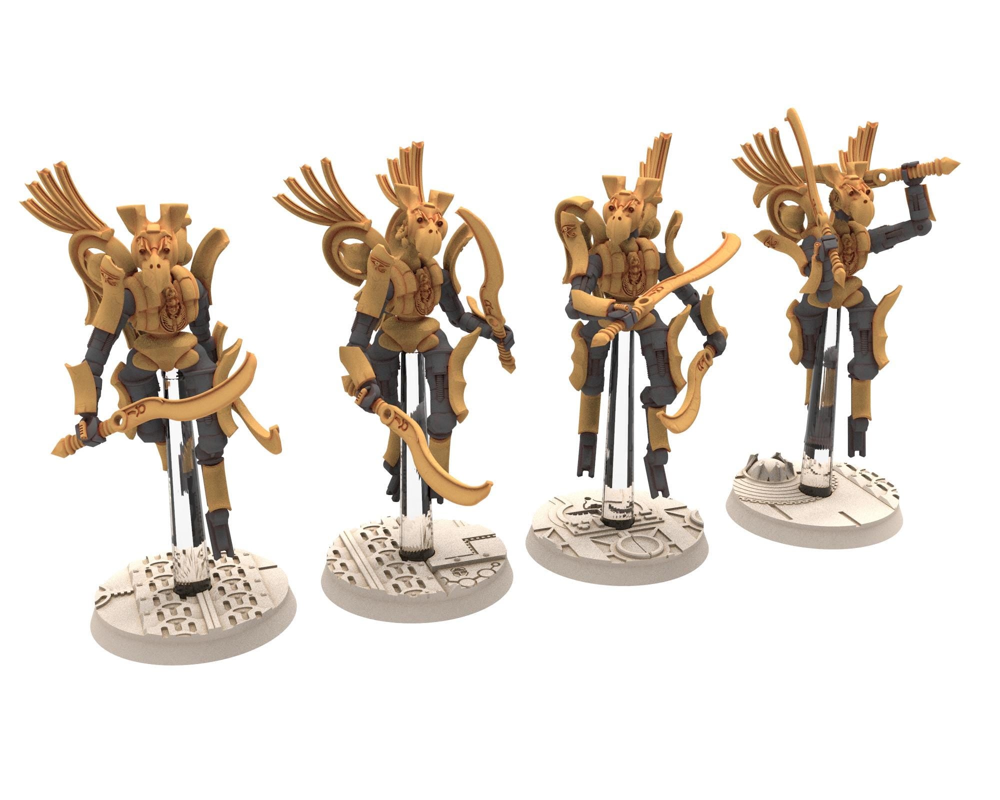 Cinan - Horus - Akhet - Chema: Assault, Battle Robot, space lord's guardians of the Necropolis, solid & modular posable miniatures