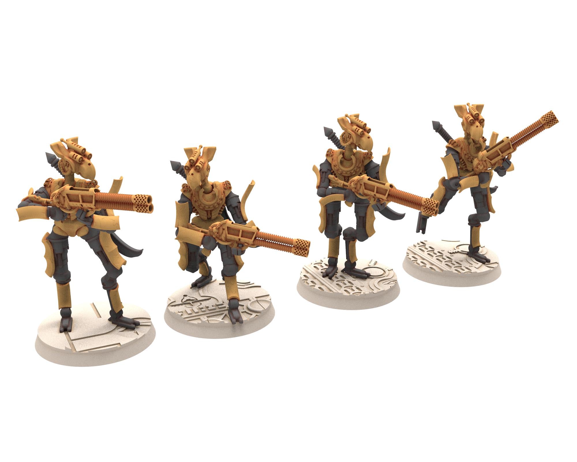 Cinan - Horus - Akhet - Hapirou: Assault, Battle Robot, space lord's guardians of the Necropolis, solid & modular posable miniatures