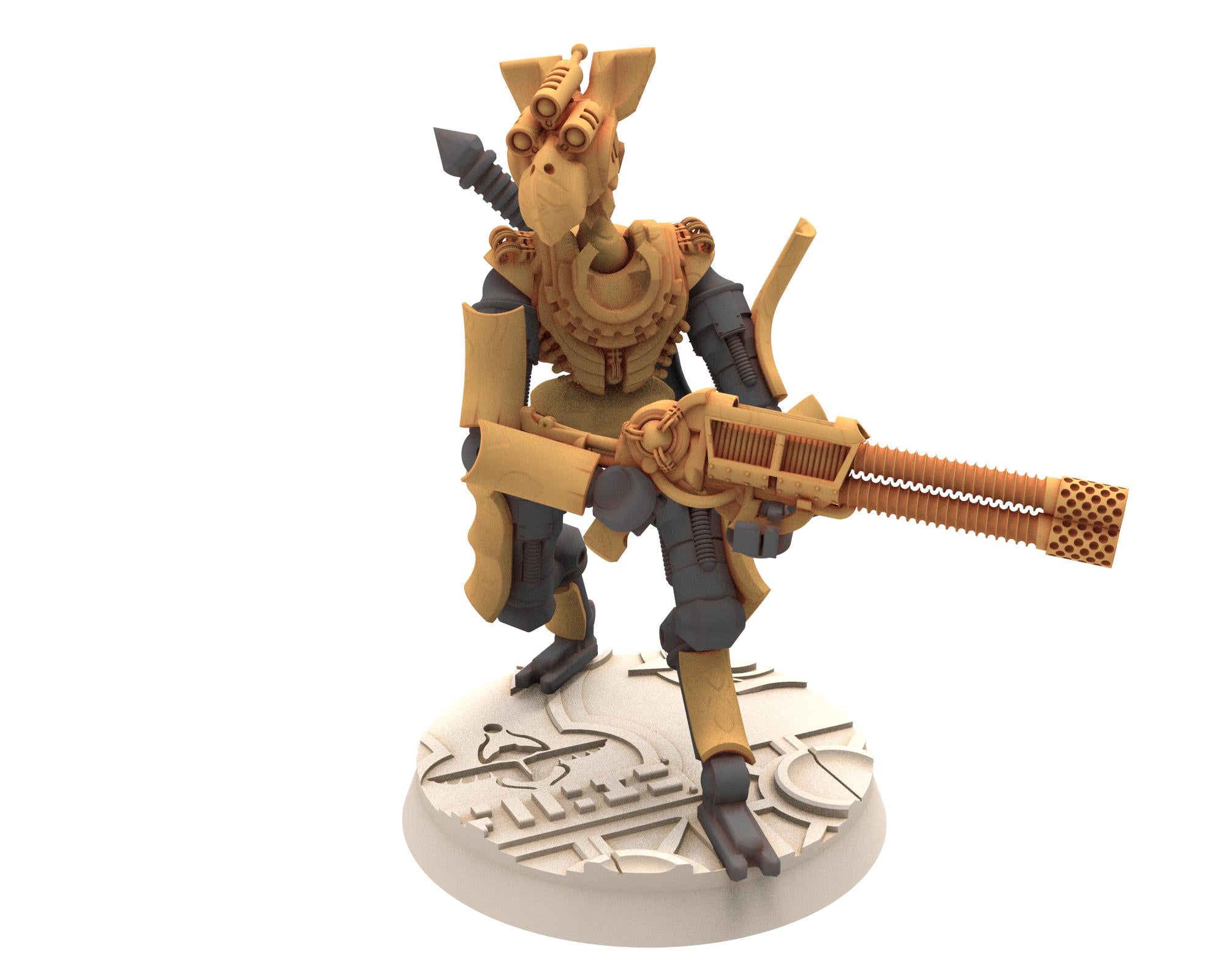 Cinan - Horus - Akhet - Hapirou: Assault, Battle Robot, space lord's guardians of the Necropolis, solid & modular posable miniatures