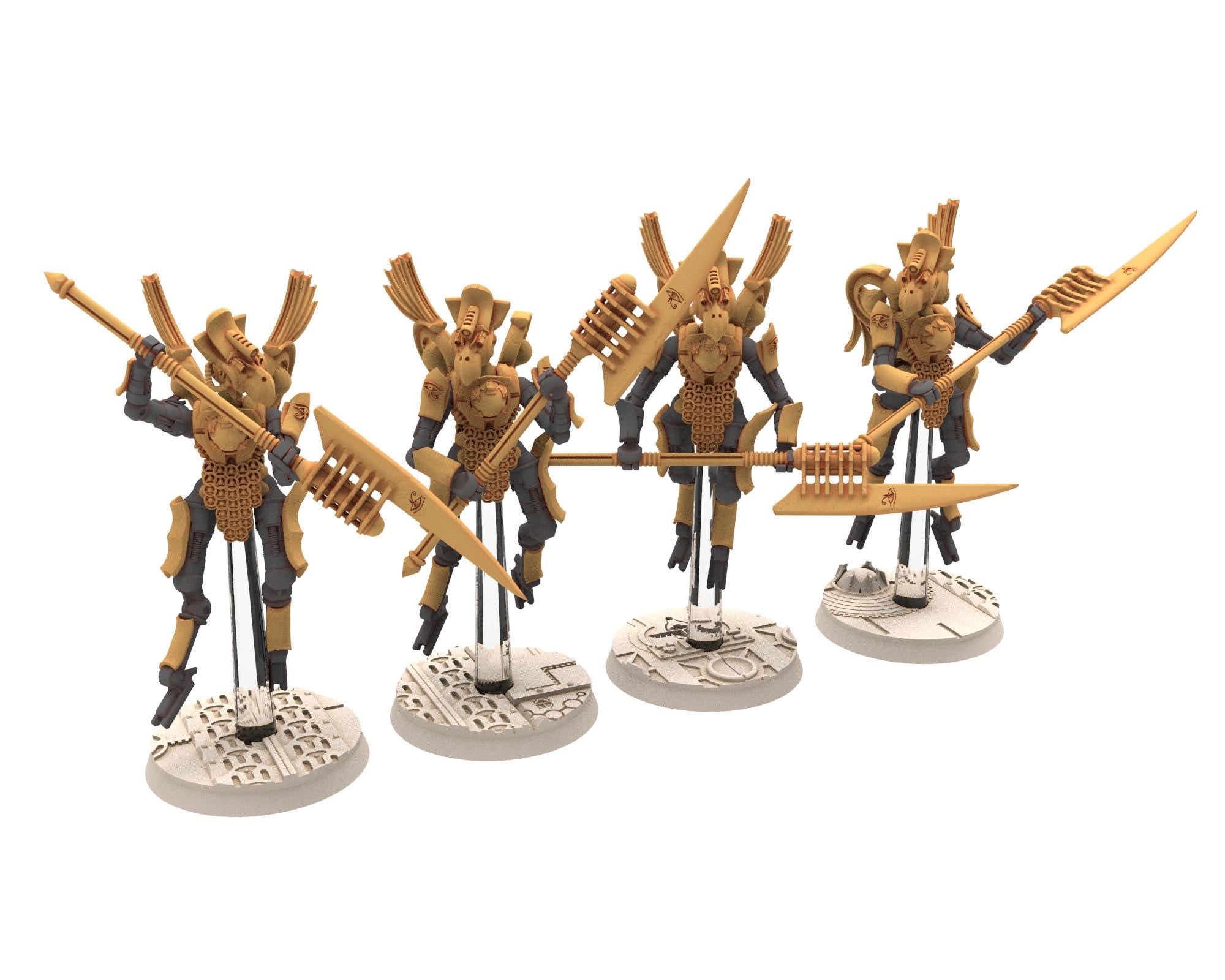 Cinan - Horus - Akhet - Dja: Assault, Battle Robot, space lord's guardians of the Necropolis, solid & modular posable miniatures