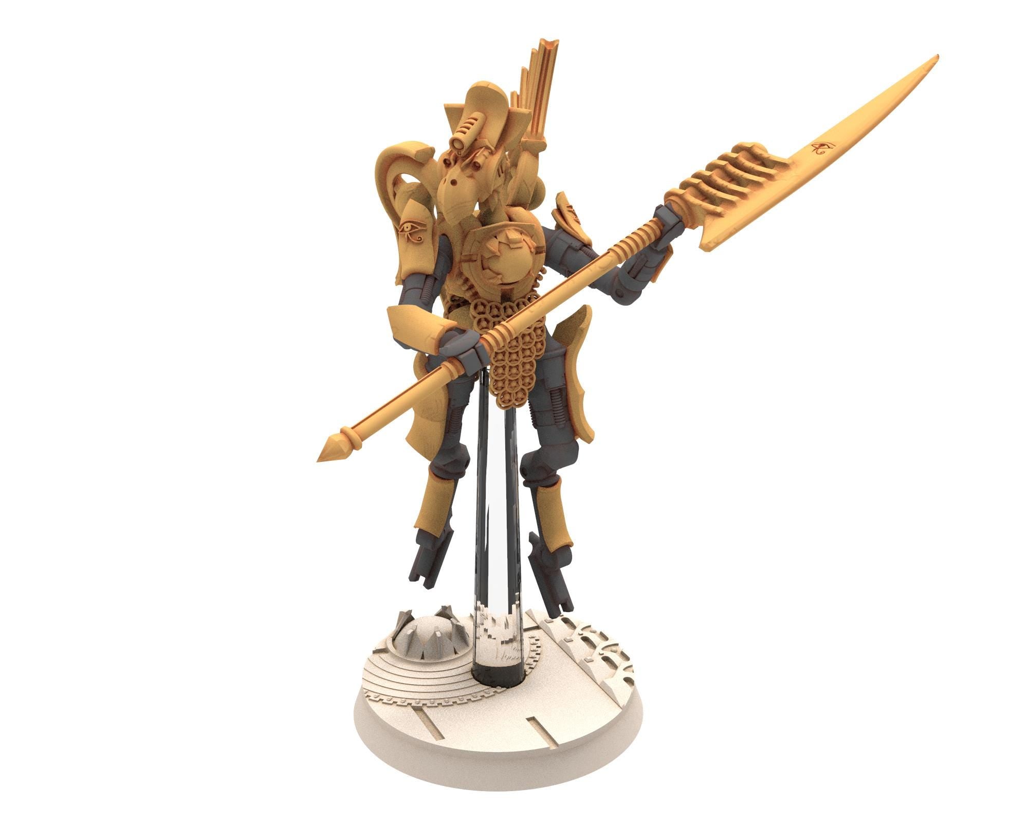 Cinan - Horus - Akhet - Dja: Assault, Battle Robot, space lord's guardians of the Necropolis, solid & modular posable miniatures