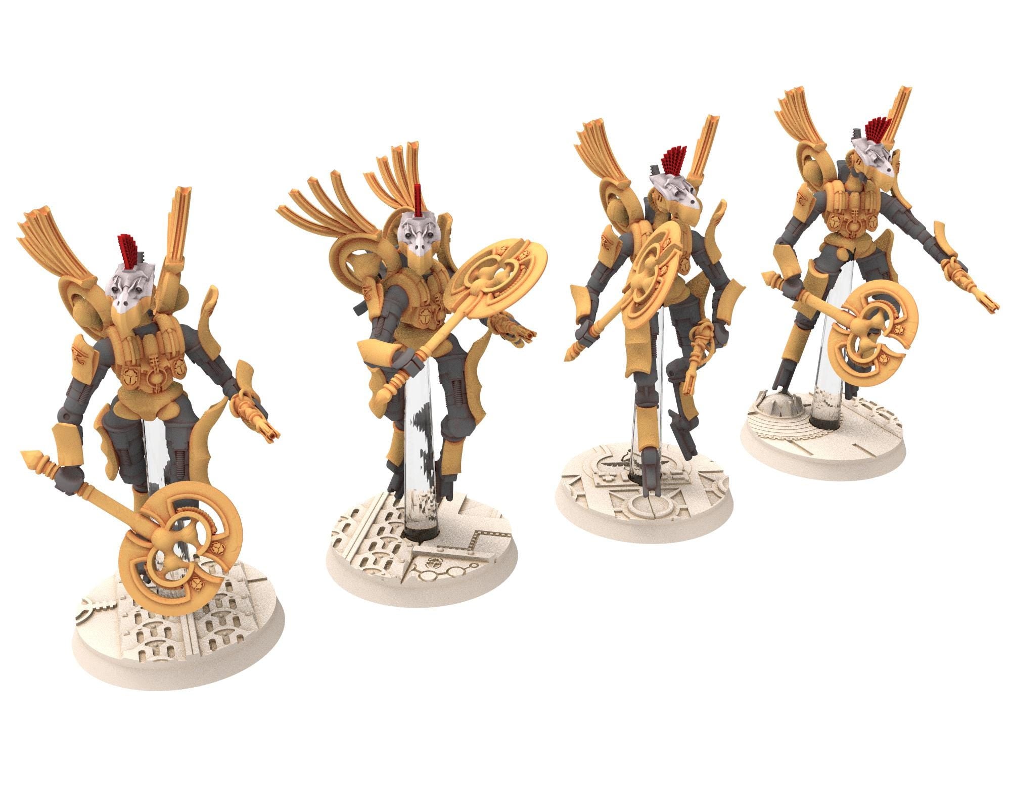 Cinan - Horus - Akhet - Opet: Assault, Battle Robot, space lord's guardians of the Necropolis, solid & modular posable miniatures