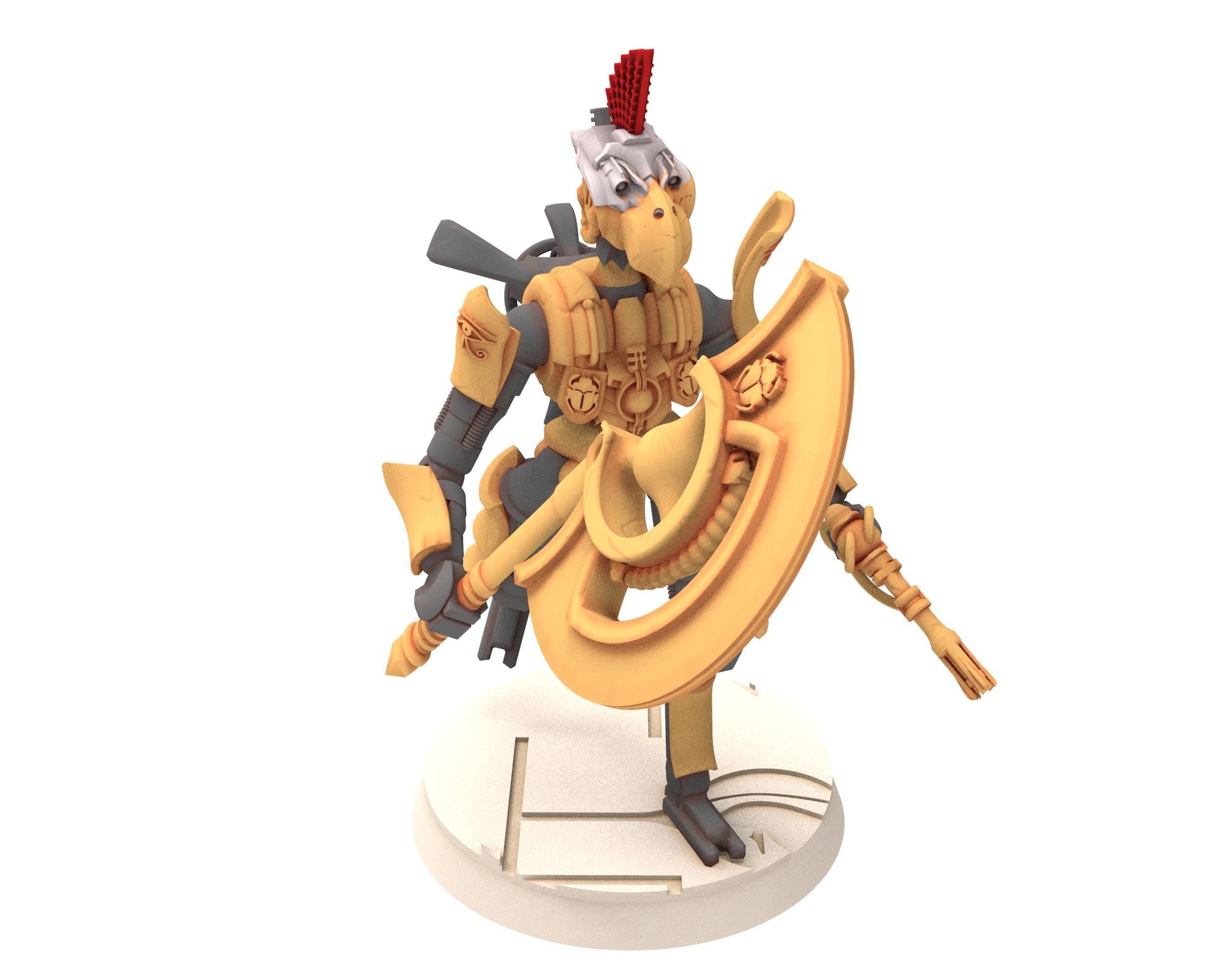 Cinan - Horus - Akhet - Opet: Assault, Battle Robot, space lord's guardians of the Necropolis, solid & modular posable miniatures