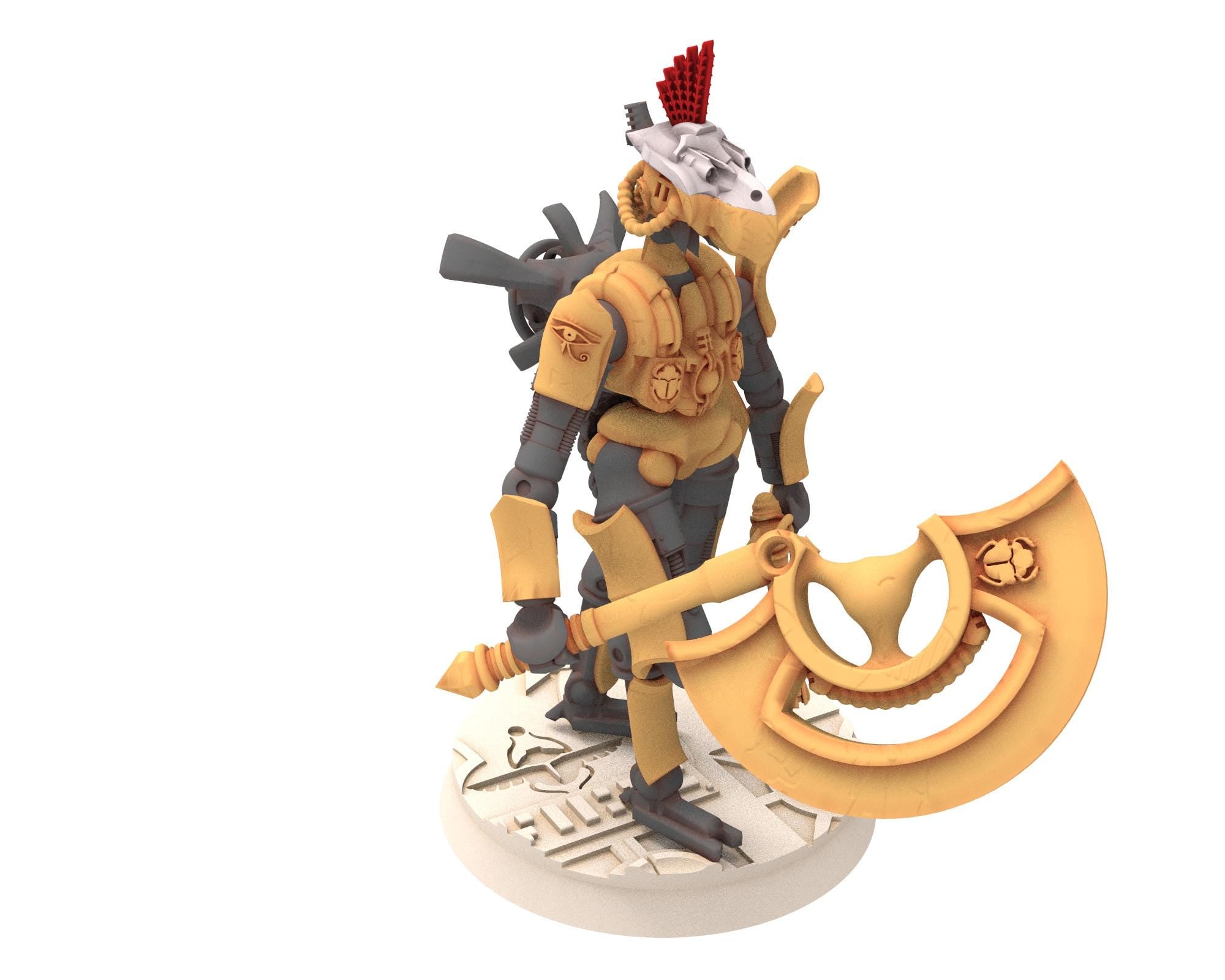 Cinan - Horus - Akhet - Opet: Assault, Battle Robot, space lord's guardians of the Necropolis, solid & modular posable miniatures