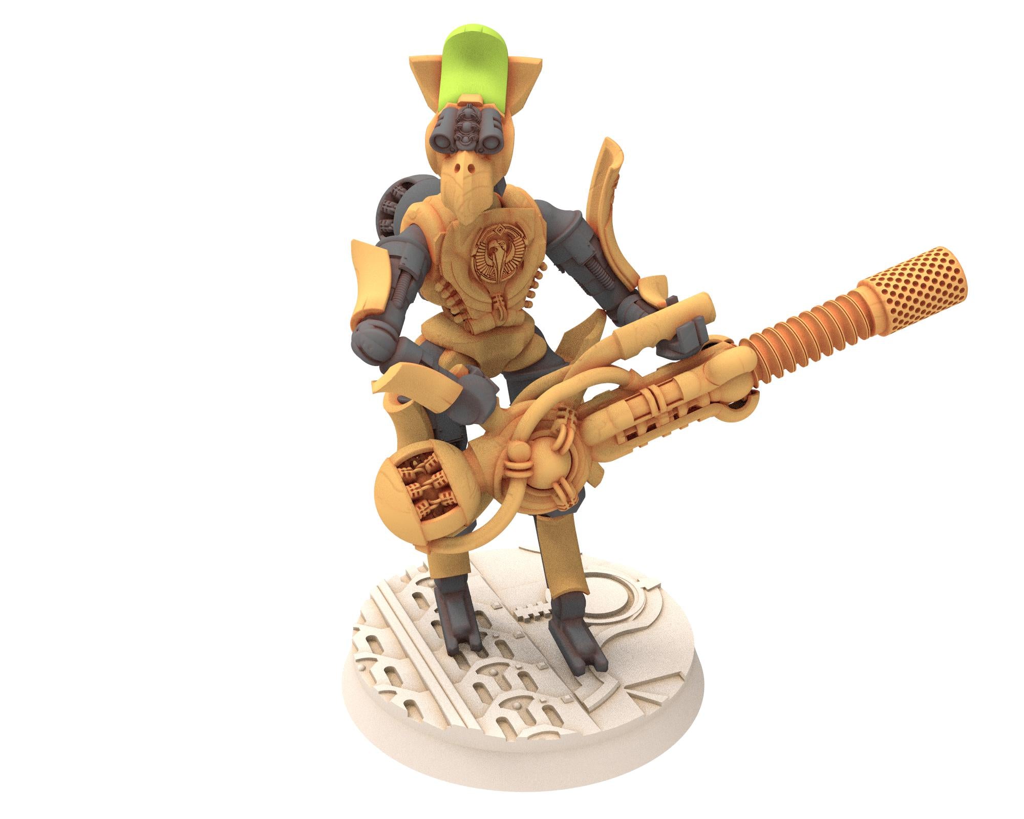 Cinan - Horus - Chemou - Kamose: Support, Battle Robot, space lord's guardians of the Necropolis, solid & modular posable miniatures