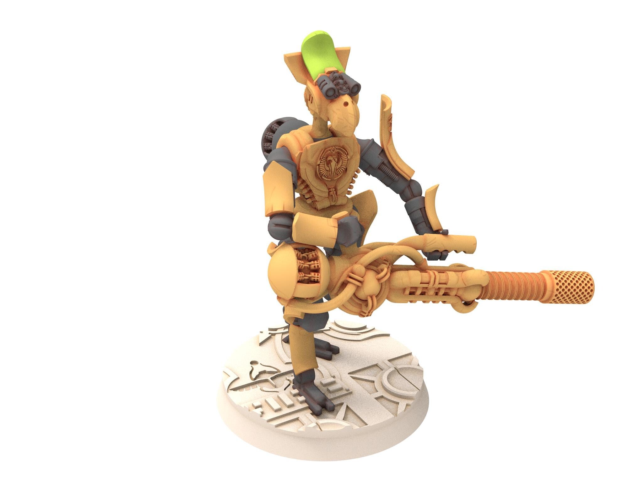 Cinan - Horus - Chemou - Kamose: Support, Battle Robot, space lord's guardians of the Necropolis, solid & modular posable miniatures