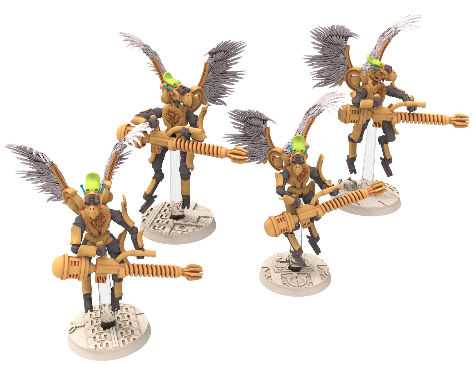 Cinan - Horus - Chemou - Khepresh: Support, Battle Robot, space lord's guardians of the Necropolis, solid & modular posable miniatures