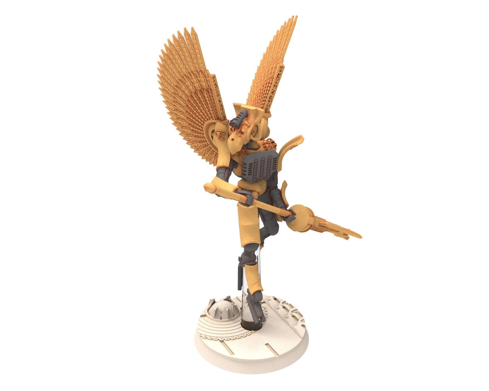 Cinan - Horus - Chemou - Maat: Support, Battle Robot, space lord's guardians of the Necropolis, solid & modular posable miniatures