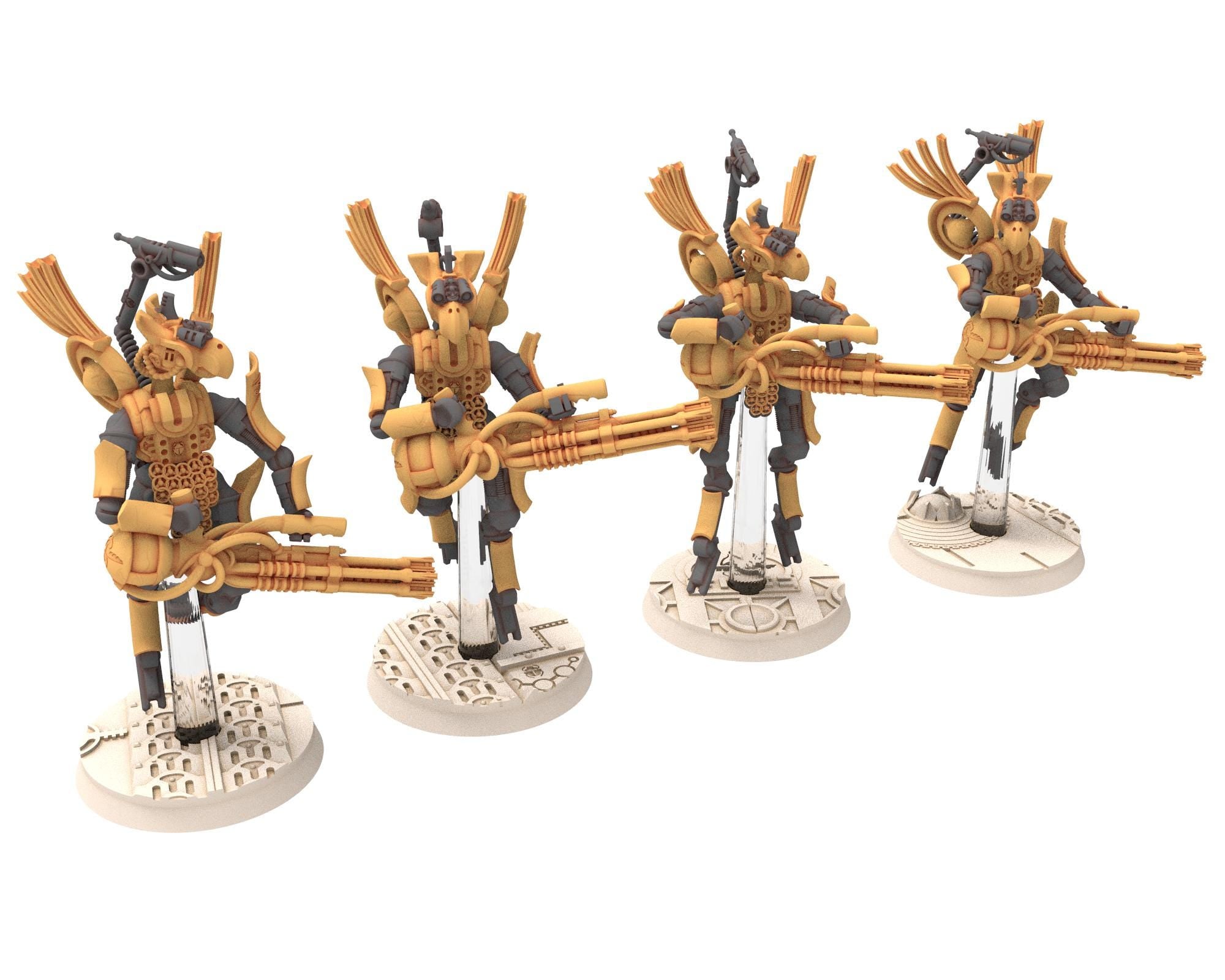 Cinan - Horus - Chemou - Narmer: Support, Battle Robot, space lord's guardians of the Necropolis, solid & modular posable miniatures