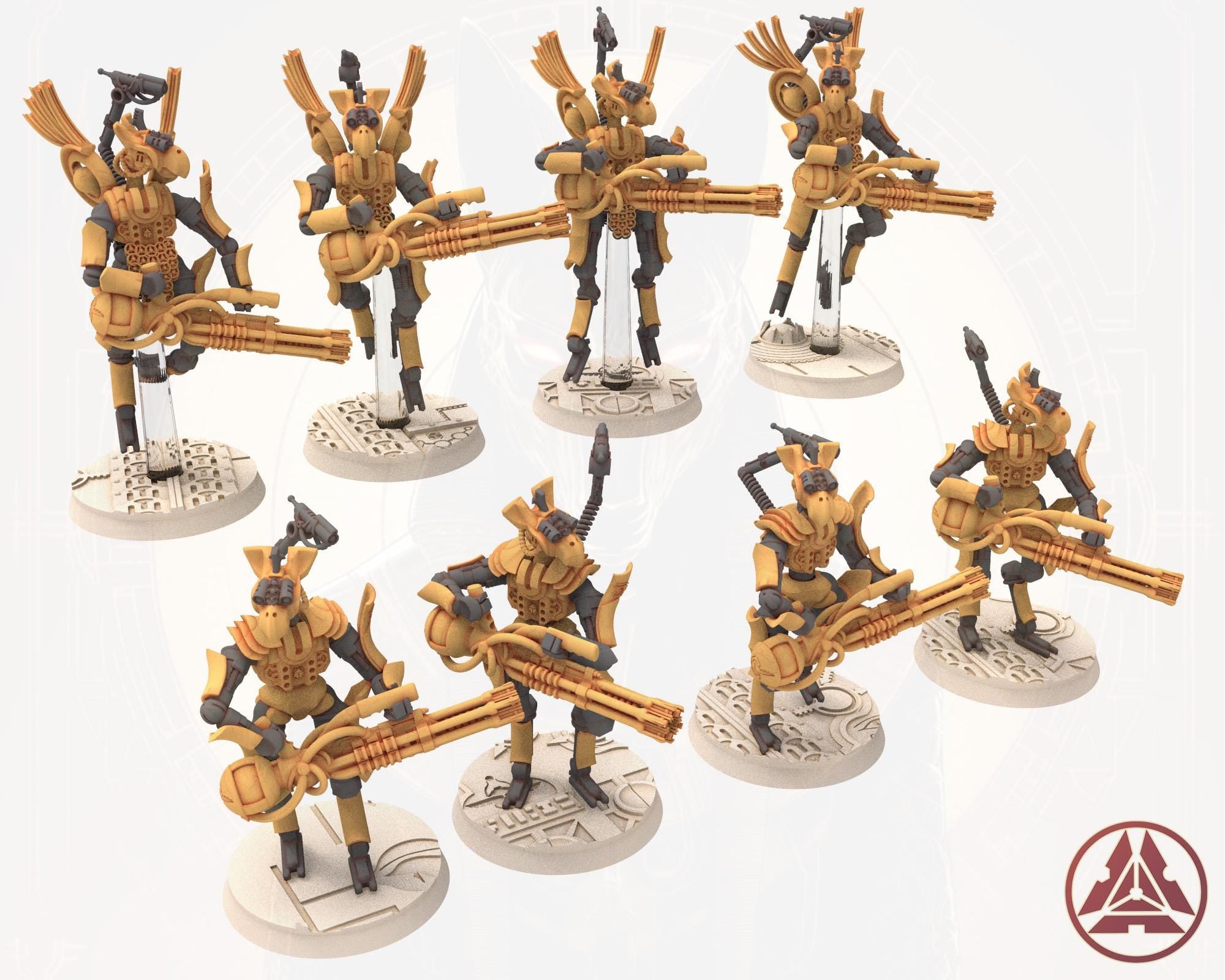 Cinan - Horus - Chemou - Narmer: Support, Battle Robot, space lord's guardians of the Necropolis, solid & modular posable miniatures