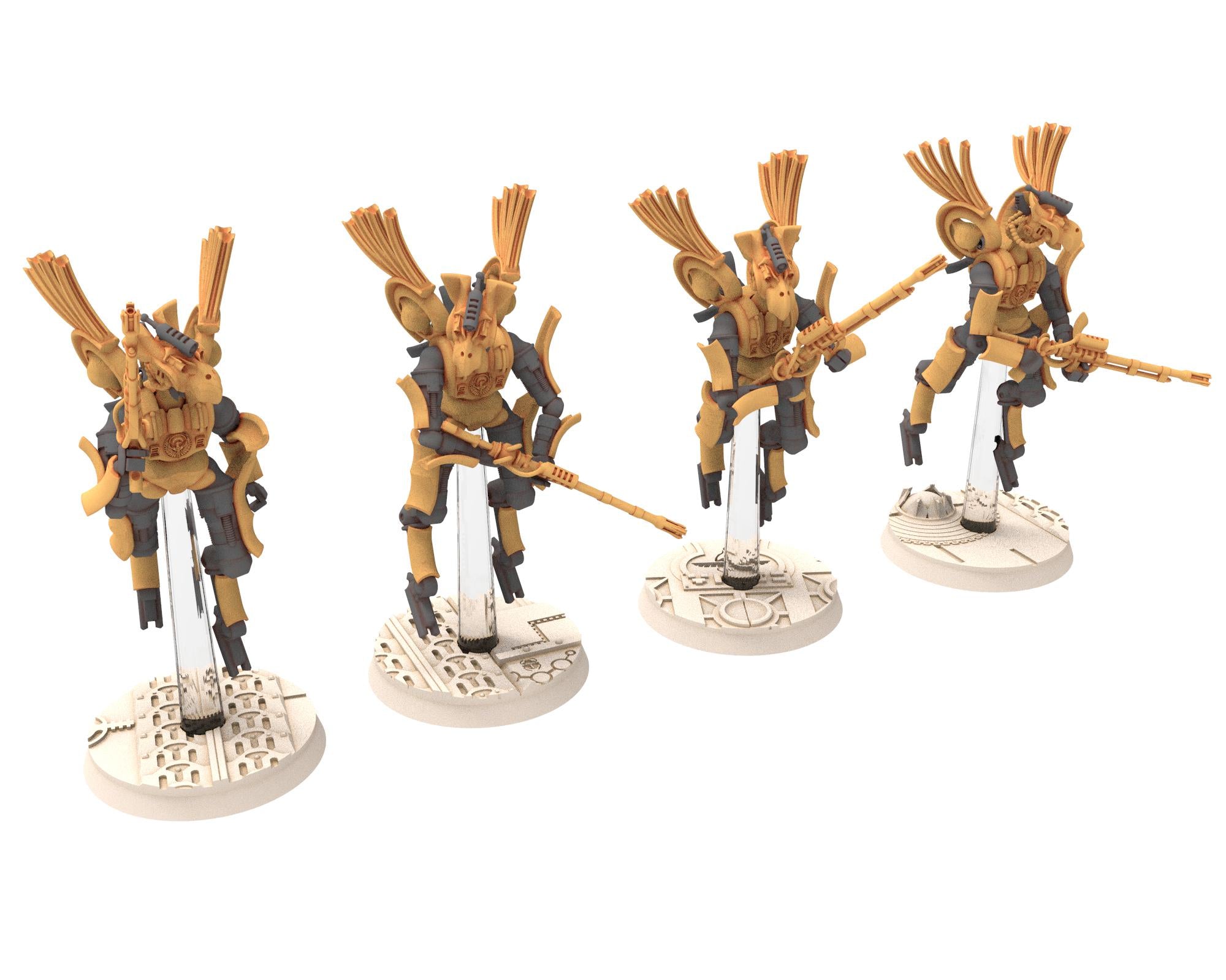 Cinan - Horus - Peret - Heru: Line, Battle Robot, space lord's guardians of the Necropolis, solid & modular posable miniatures