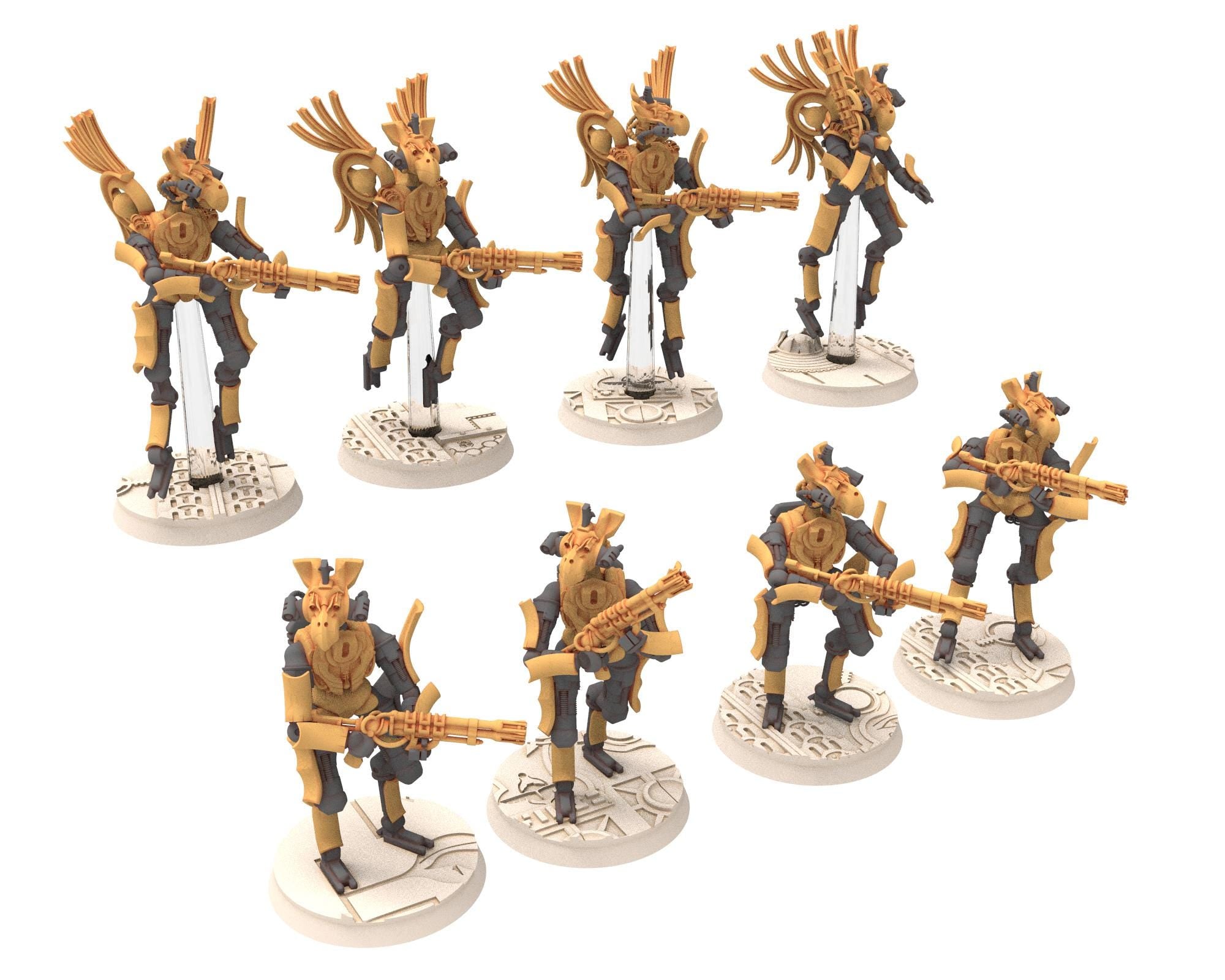 Cinan - Horus - Peret - Mesehti: Line, Battle Robot, space lord's guardians of the Necropolis, solid & modular posable miniatures