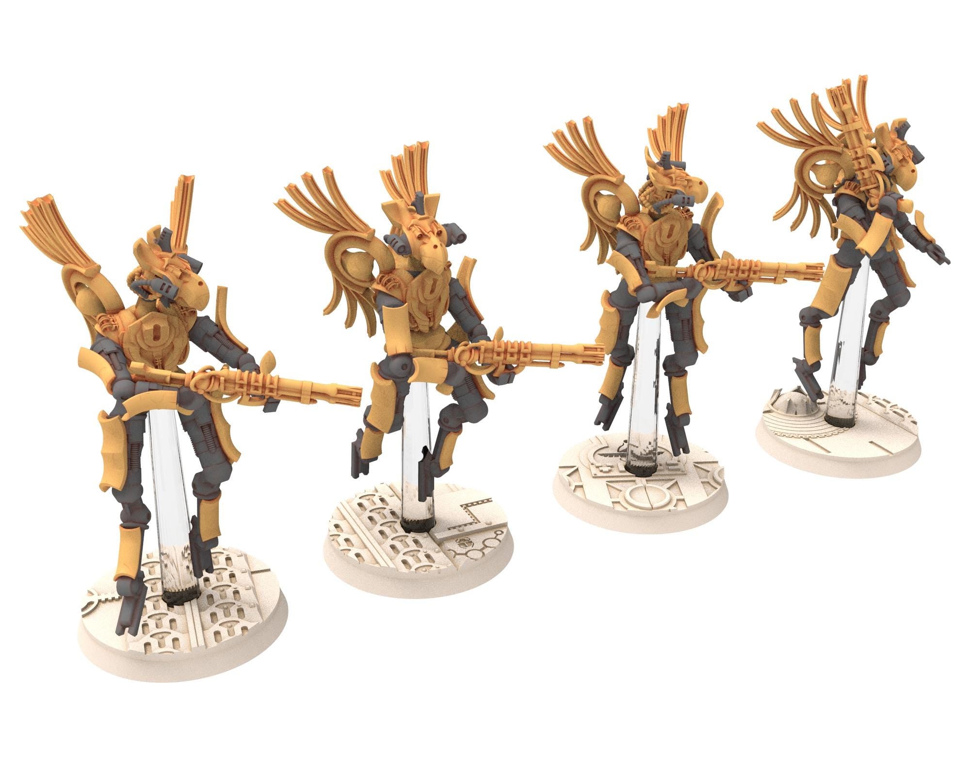 Cinan - Horus - Peret - Mesehti: Line, Battle Robot, space lord's guardians of the Necropolis, solid & modular posable miniatures