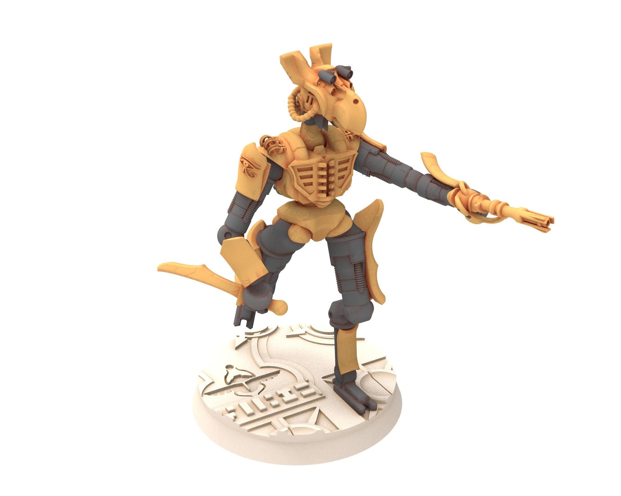 Cinan - Horus - Warkebt - Maryannu: Pilot, Battle Robot, space lord's guardians of the Necropolis, solid & modular posable miniatures