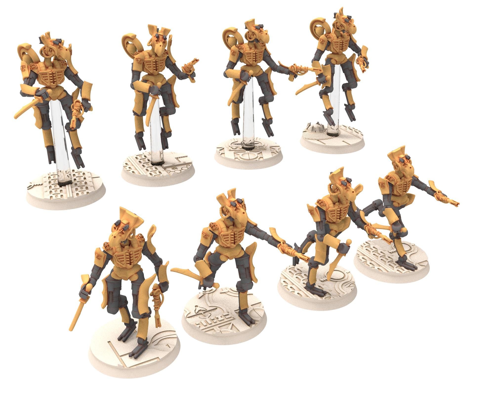 Cinan - Horus - Warkebt - Maryannu: Pilot, Battle Robot, space lord's guardians of the Necropolis, solid & modular posable miniatures