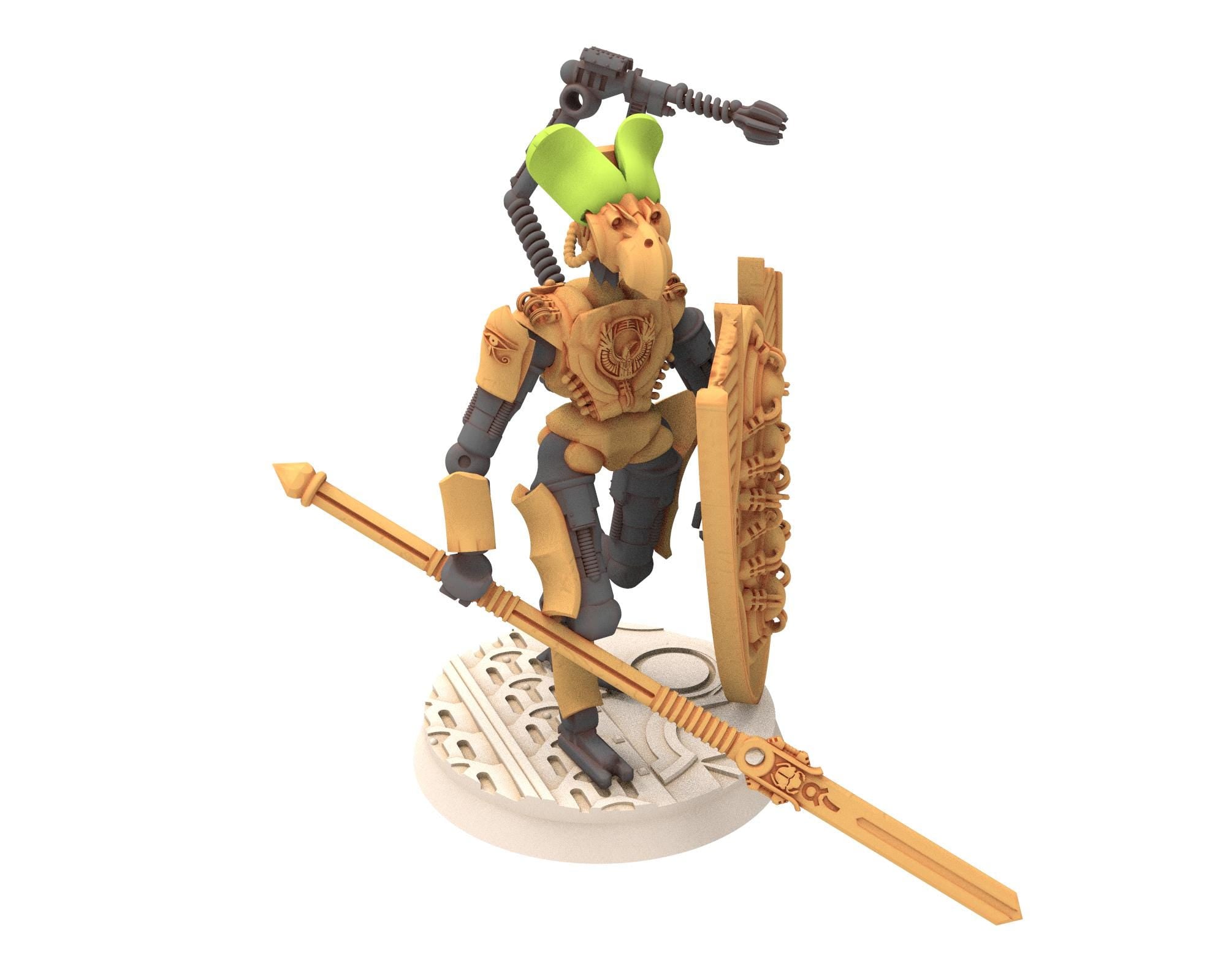 Cinan - Horus - Akhet - Ikem: Assault, Battle Robot, space lord's guardians of the Necropolis, solid & modular posable miniatures