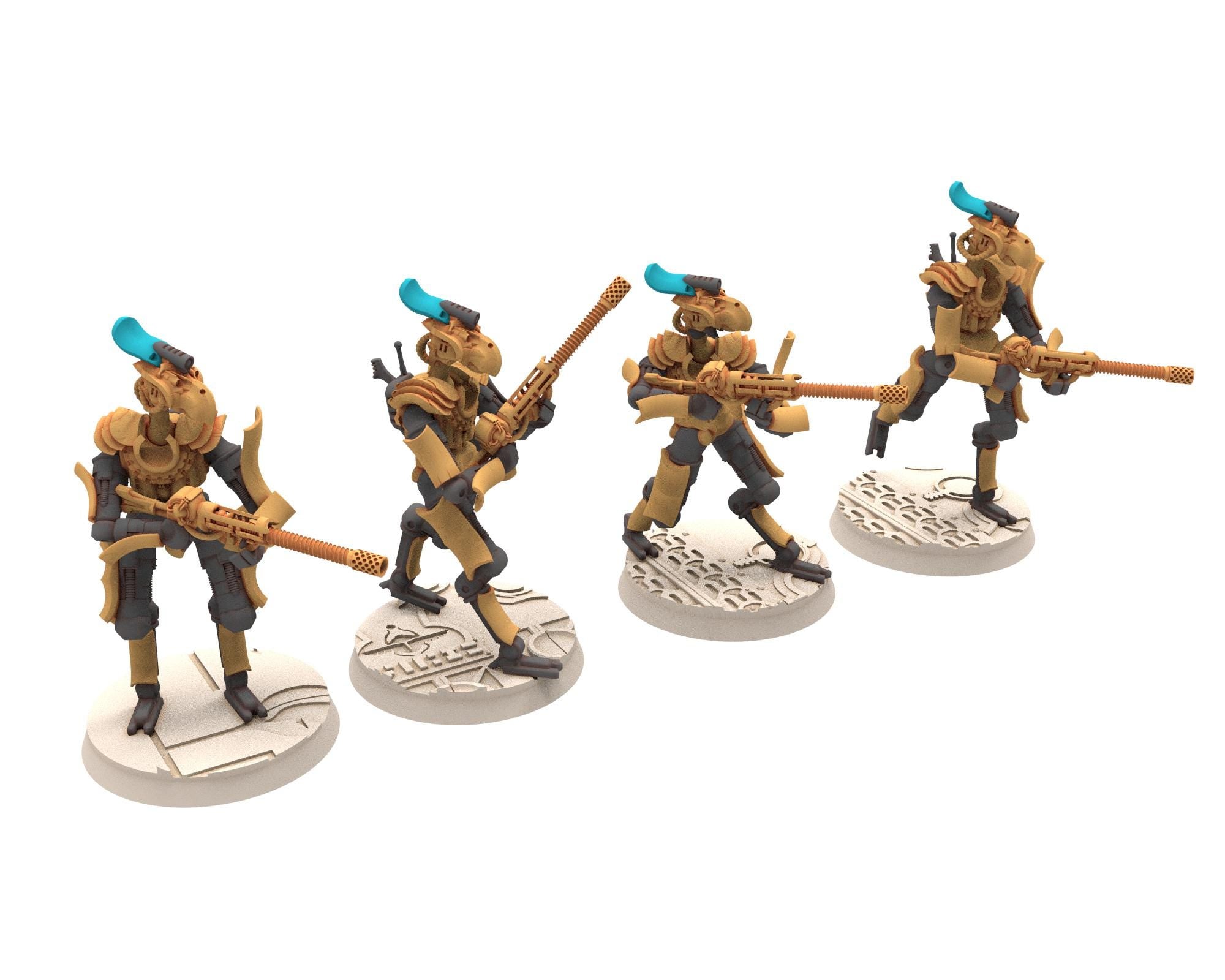 Cinan - Horus - Peret - Atef: Line, Battle Robot, space lord's guardians of the Necropolis, solid & modular posable miniatures