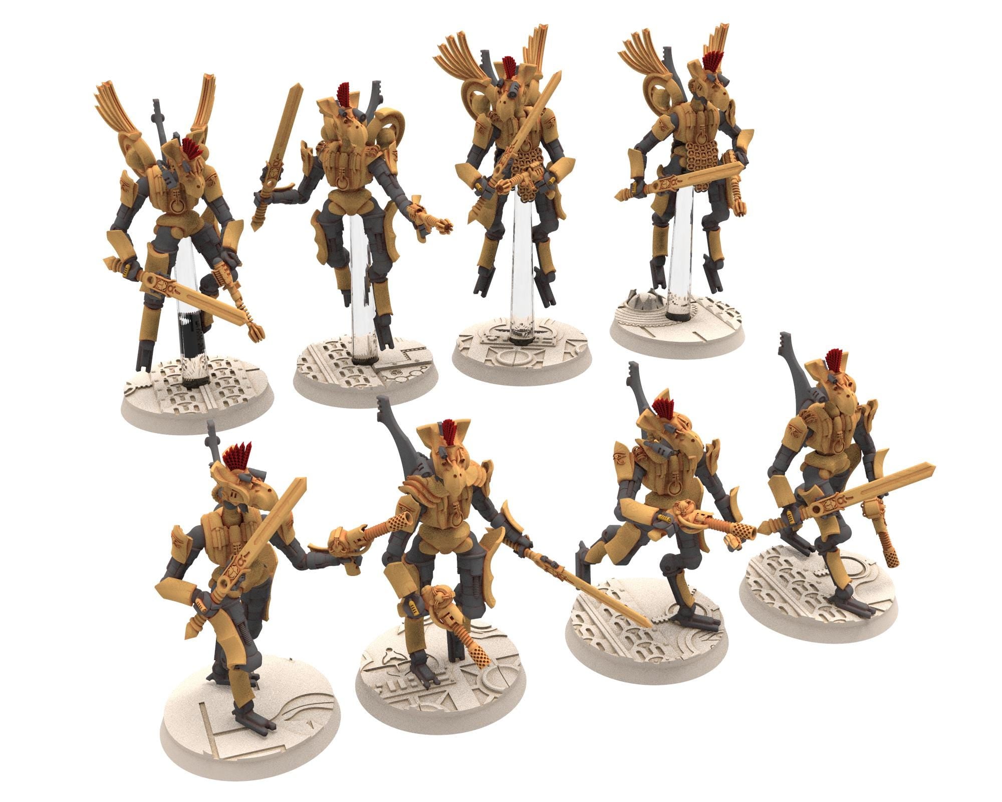 Cinan - Horus - Akhet - Parath: Assault, Battle Robot, space lord's guardians of the Necropolis, solid & modular posable miniatures