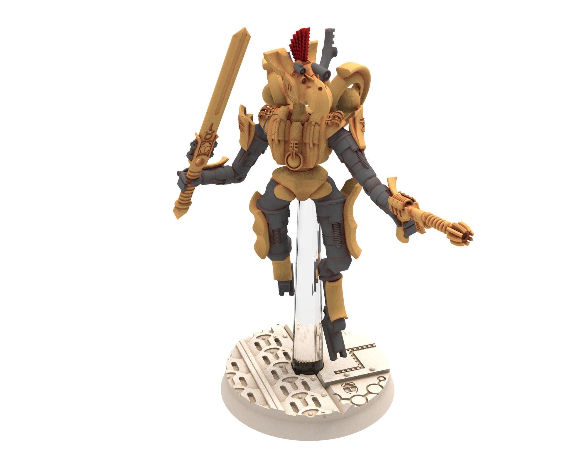 Cinan - Horus - Akhet - Parath: Assault, Battle Robot, space lord's guardians of the Necropolis, solid & modular posable miniatures