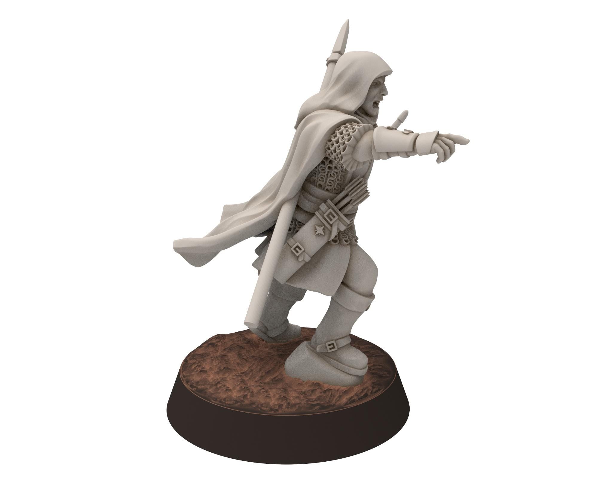 Gandor - Rangers unit of the fiefdom, fief Archer, defender of the free men, miniature for wargame D&D, Lotr... Quatermaster 3D