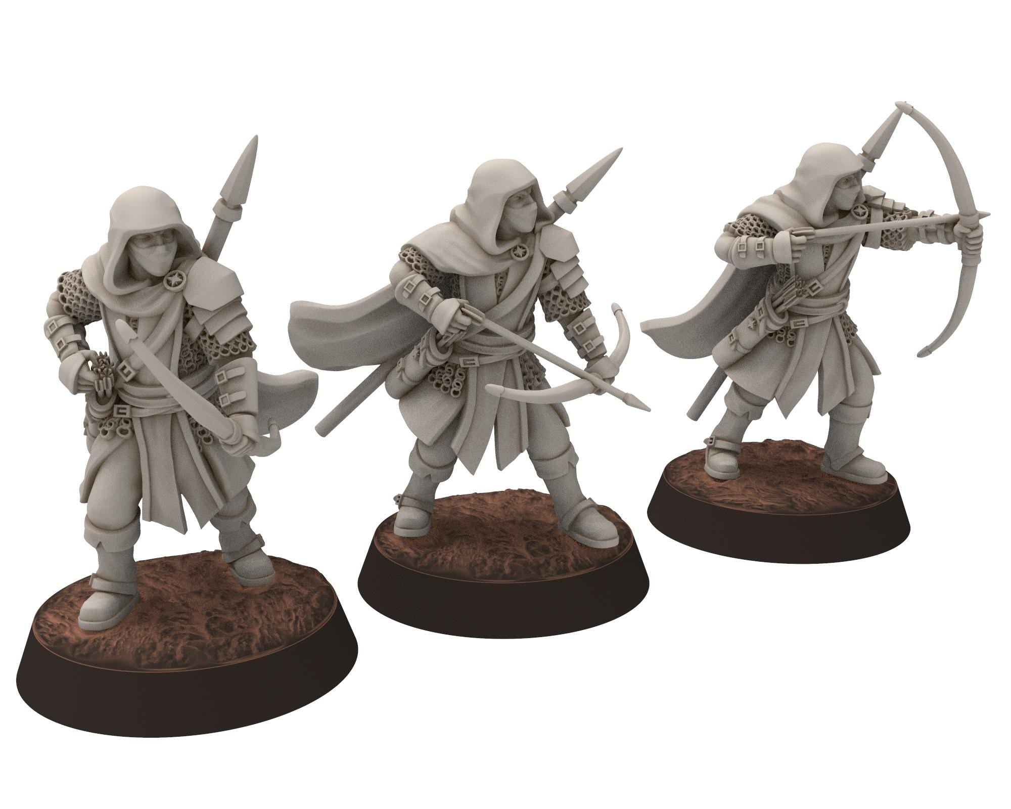 Gandor - Rangers unit of the fiefdom, fief Archer, defender of the free men, miniature for wargame D&D, Lotr... Quatermaster 3D