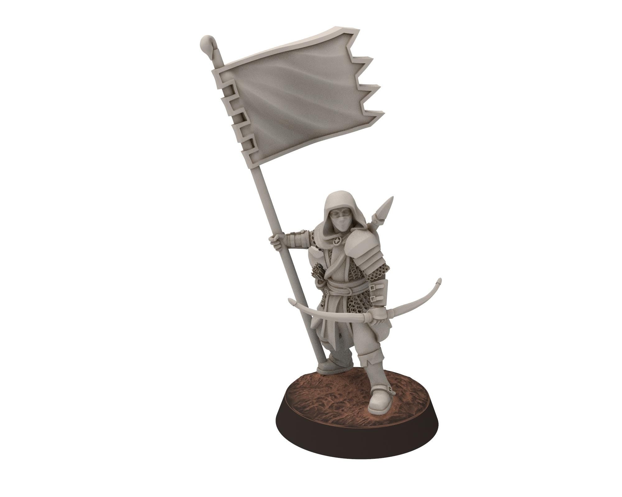 Gandor - Banner of the Rangers of the fiefdom, fief Archer, defender of the free men, miniature for wargame D&D, Lotr... Quatermaster 3D