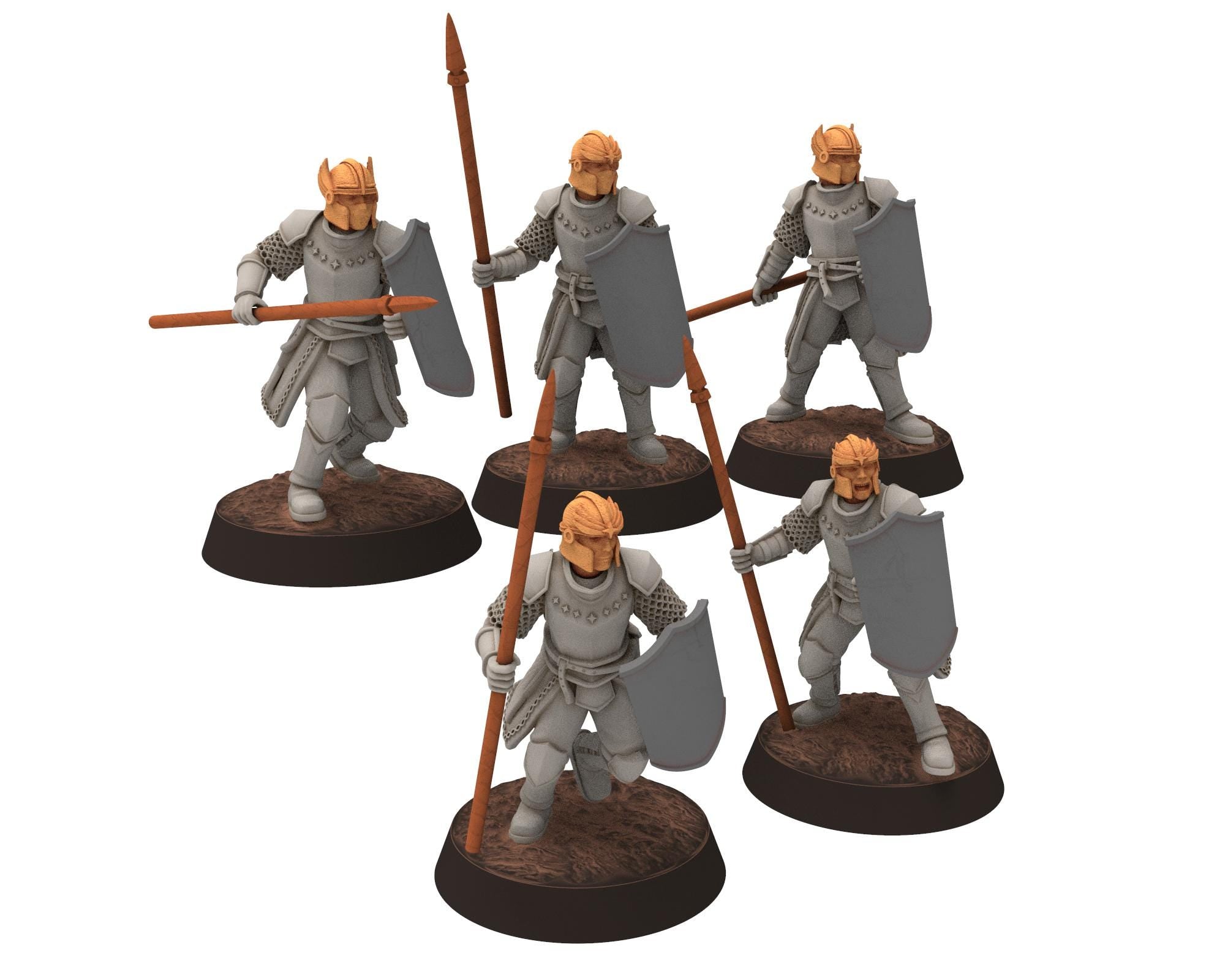 Gandor - Heavy men at arms with crossbows, defenders of the free men realm, miniature for wargame D&D, Lotr... Quatermaster 3D