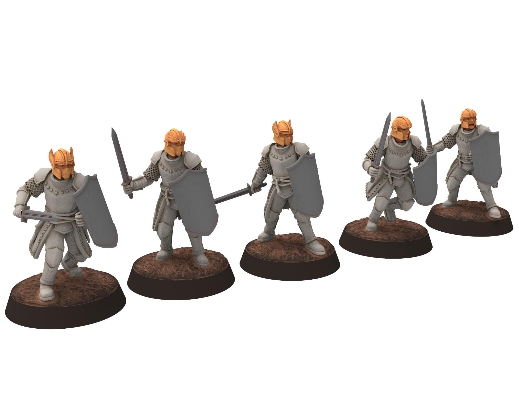 Gandor - Heavy men at arms with crossbows, defenders of the free men realm, miniature for wargame D&D, Lotr... Quatermaster 3D