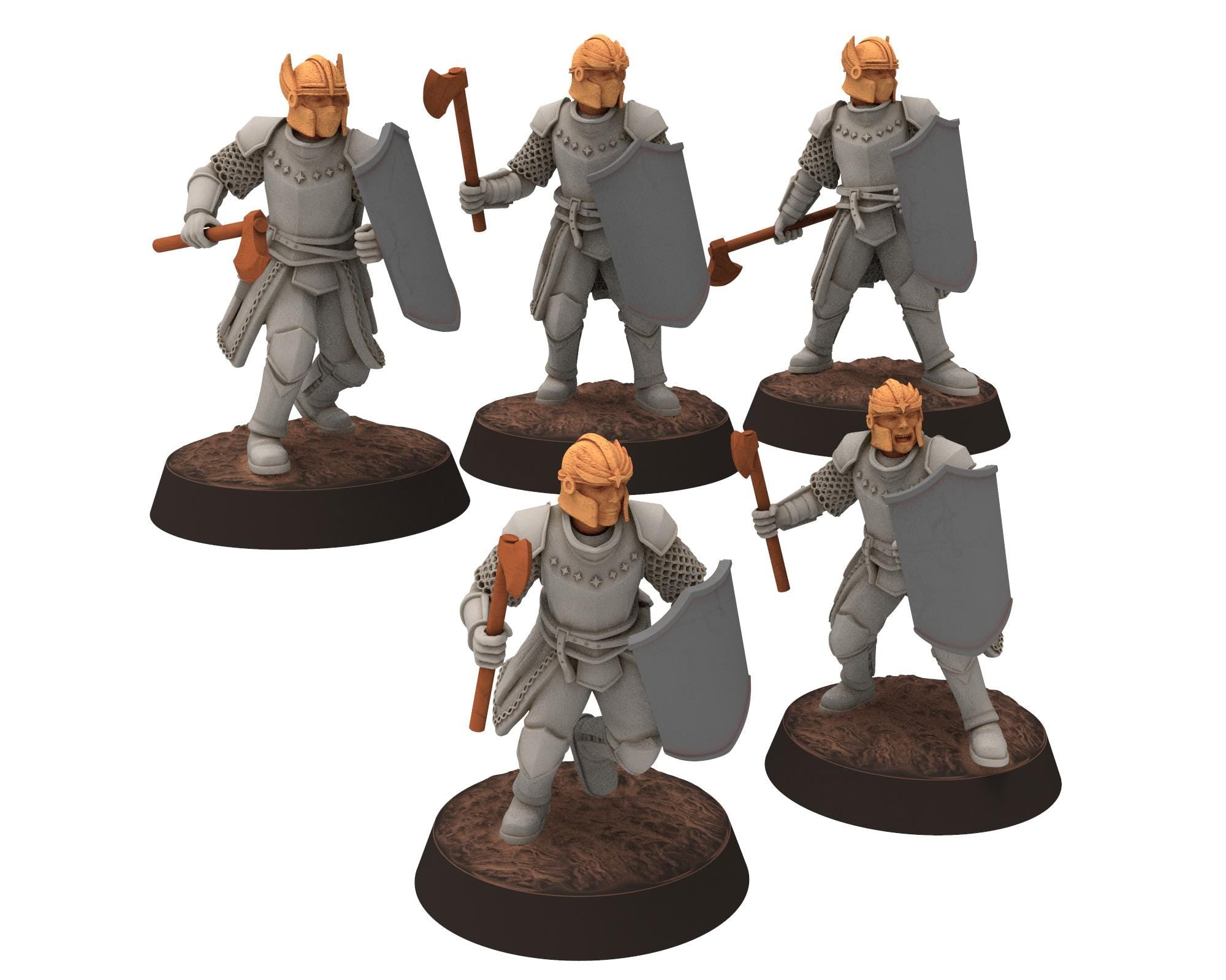 Gandor - Heavy men at arms with crossbows, defenders of the free men realm, miniature for wargame D&D, Lotr... Quatermaster 3D