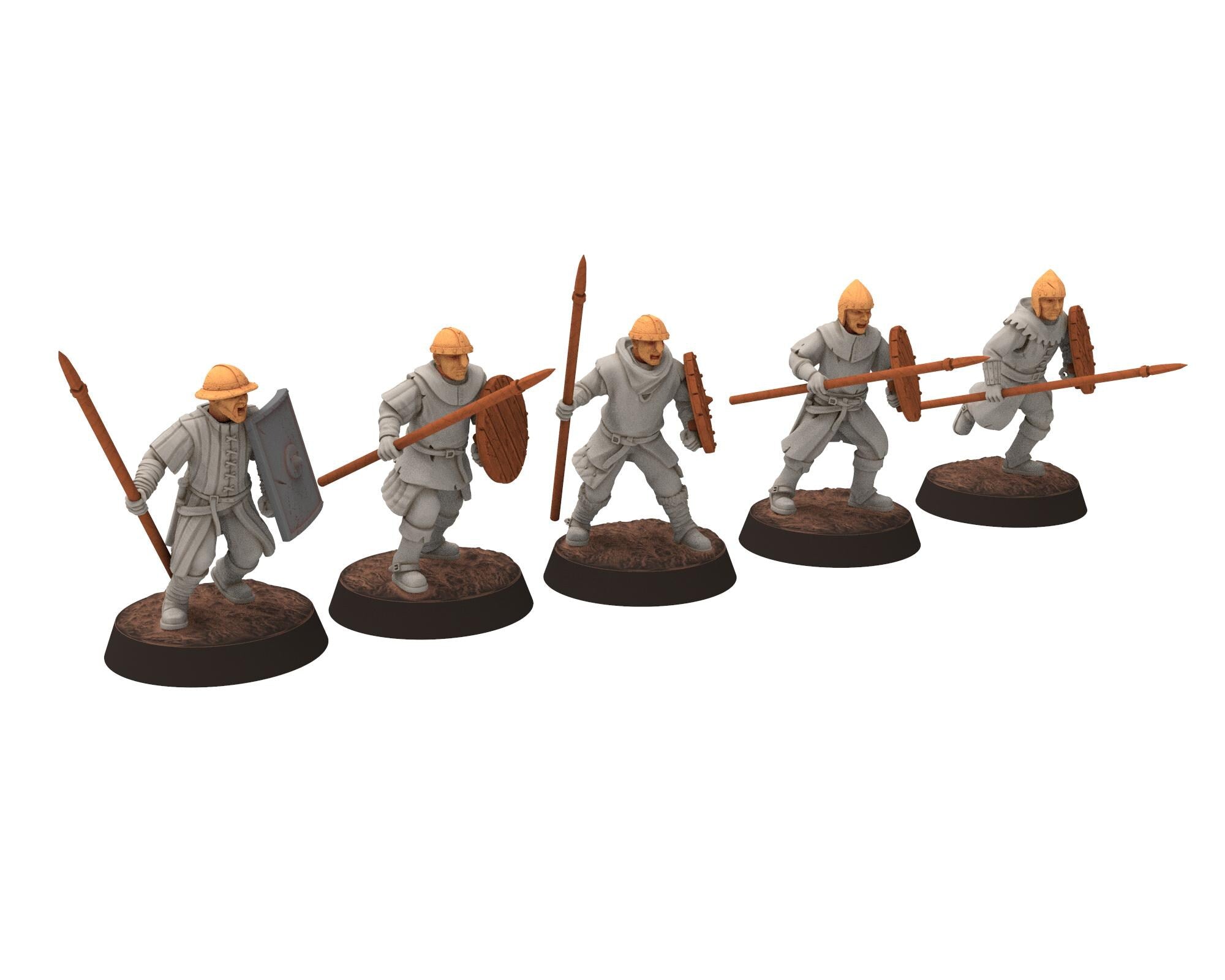 Gandor - Militia with bows, defenders of the free men realm, for wargame D&D, Lotr... Quatermaster 3D custom modular miniatures